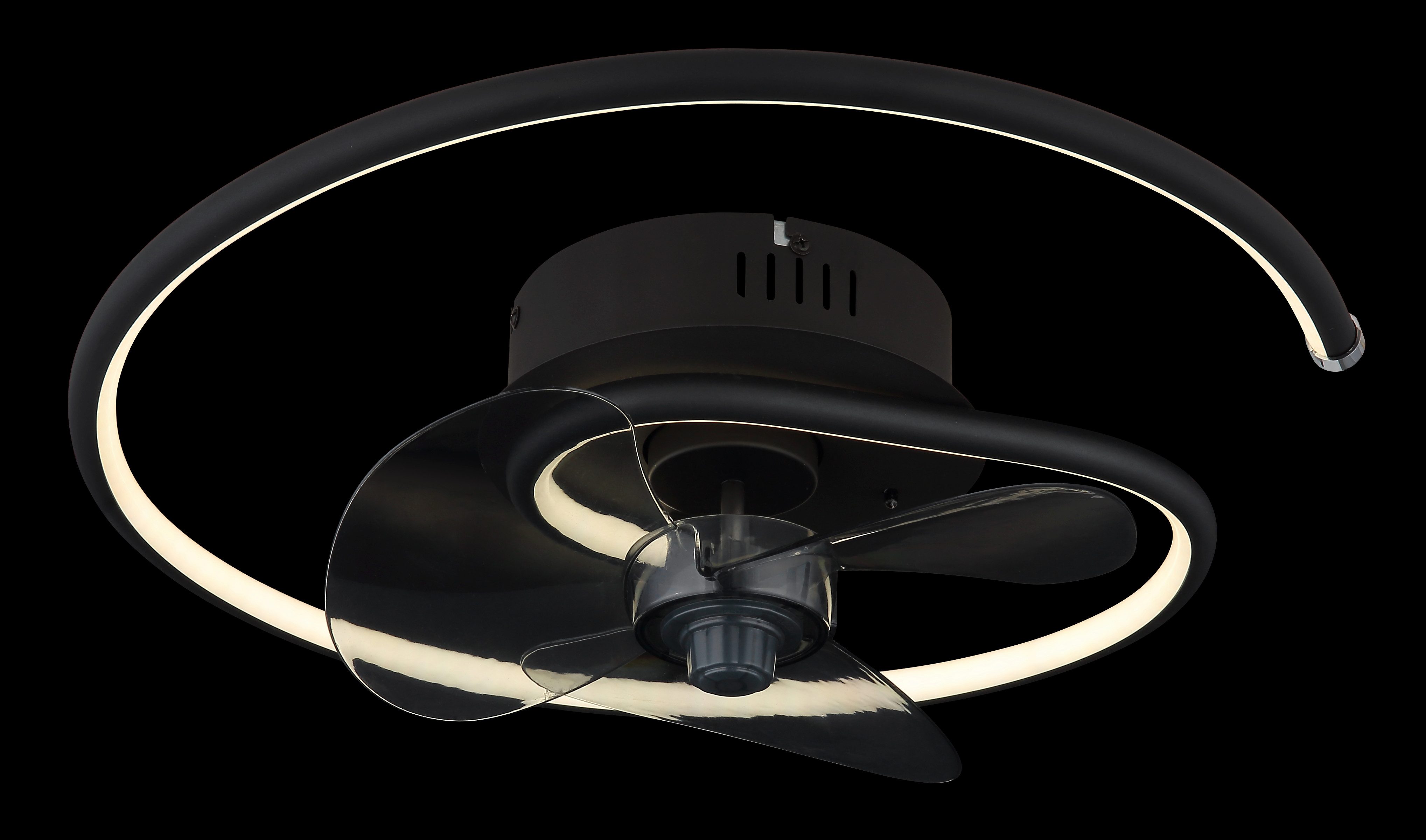 Globo Lightning Plafondlamp KOREN plafondventilator Plafondventilator metaal zwart mat, LED (1 stuk)