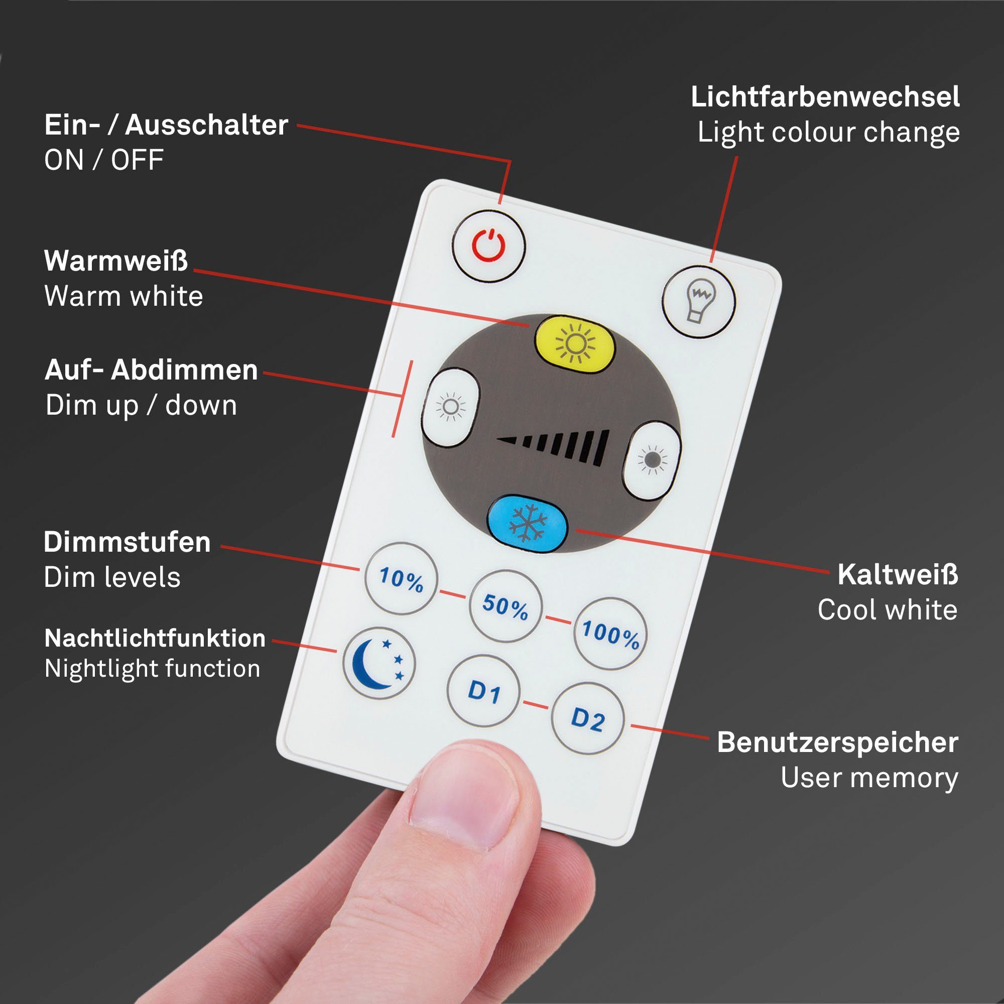 Briloner Leuchten Led-paneel 7080015 SLIM Plafondlamp, 42x2,9 cm, zwart, 22W, woonkamer, slaapkamer, keuken