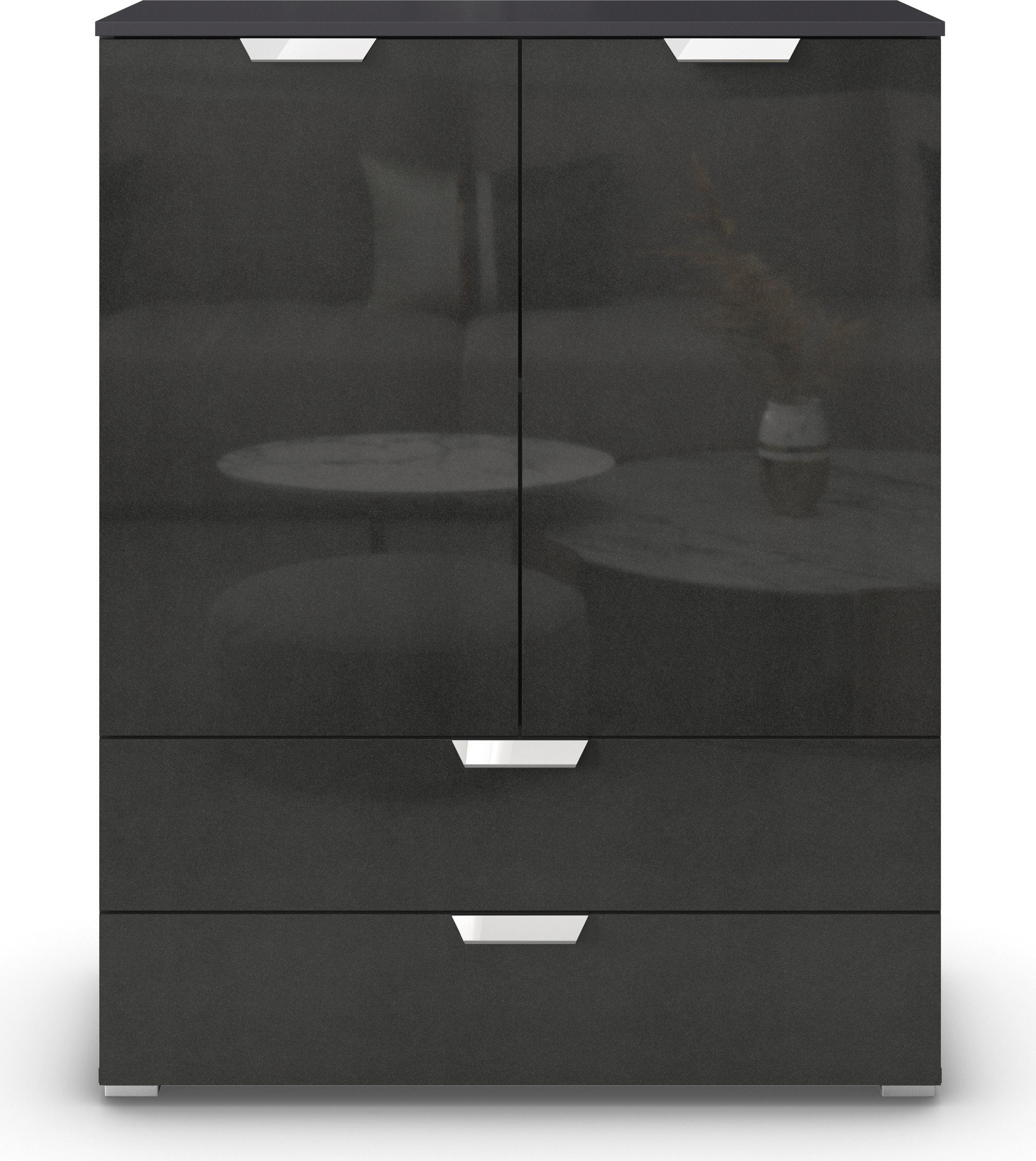 rauch Hoge kast Glamour by Aditio met hoogglansfront, 2 laden met soft-closefunctie