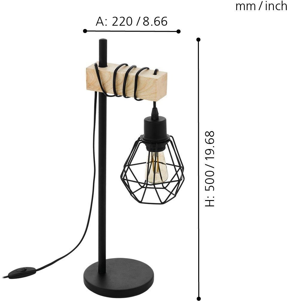 EGLO Tafellamp TOWNSHEND 5 Vintage tafellamp, retro lamp, bedlampje, fitting: E27