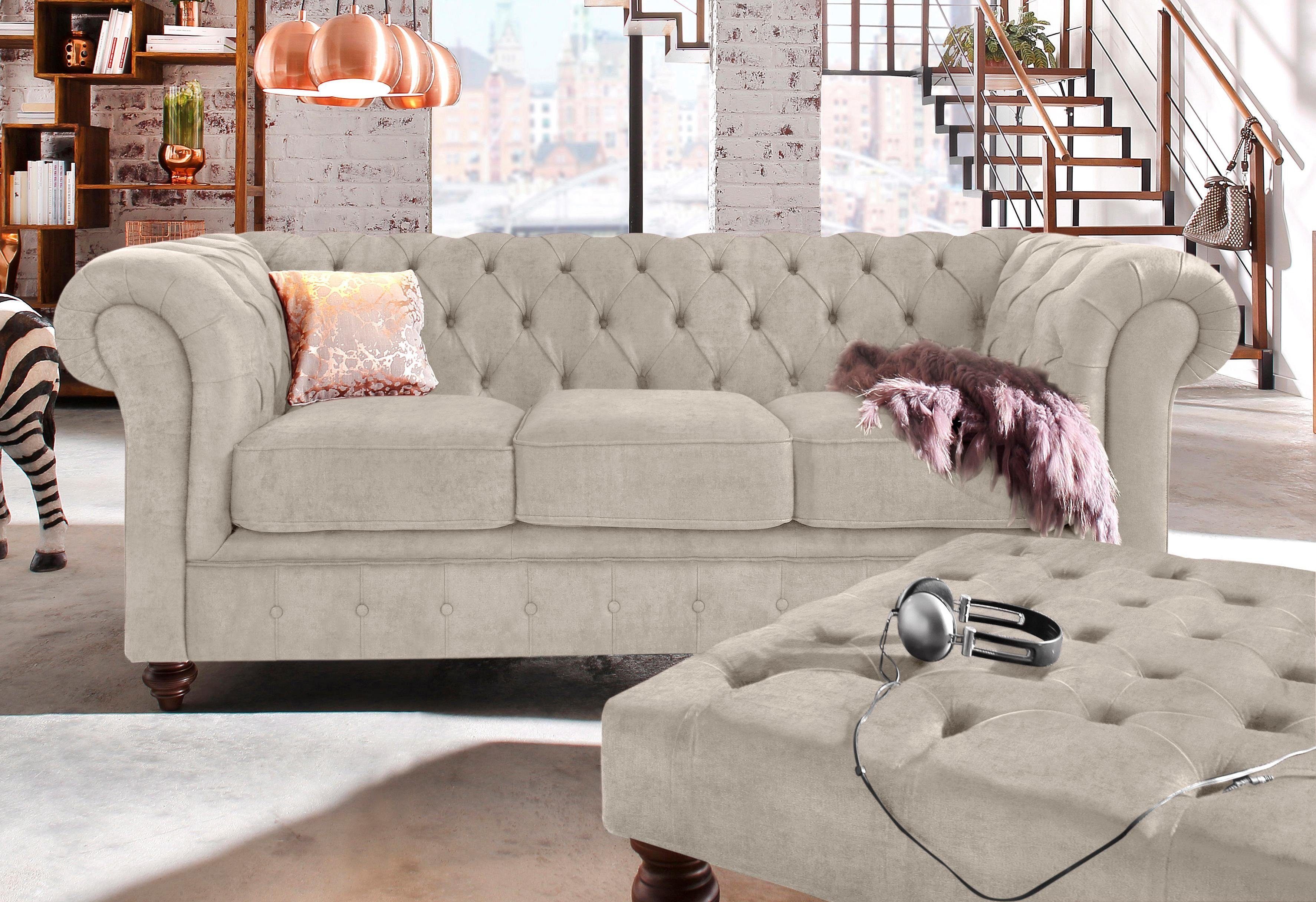 Premium collection by Home affaire Chesterfield-bank CHESTERFIELD met knoopsluiting, ook in leer