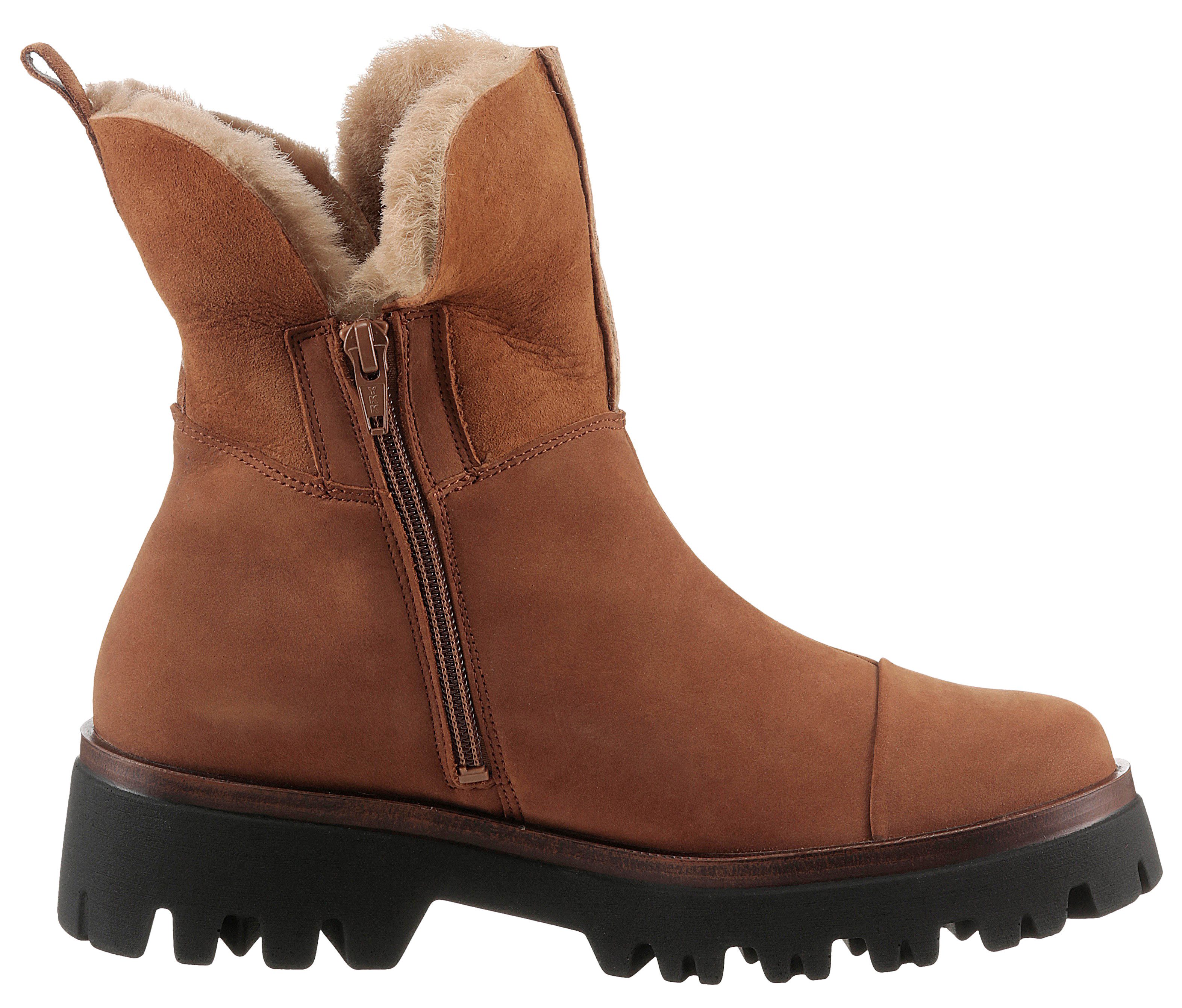 Waldläufer Winterlaarzen H-LONDON , comfortboots, profielzool, met knuffelige kraag, comfortabele breedte g