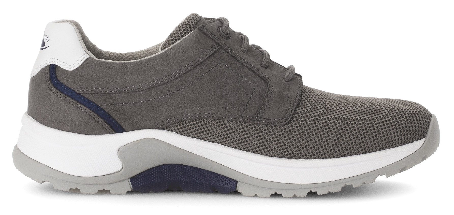 Gabor Rollingsoft Sneakers met sleehak , vrijetijdsschoen, lage schoen, veterschoen met decoratieve stiksels, g-breedte