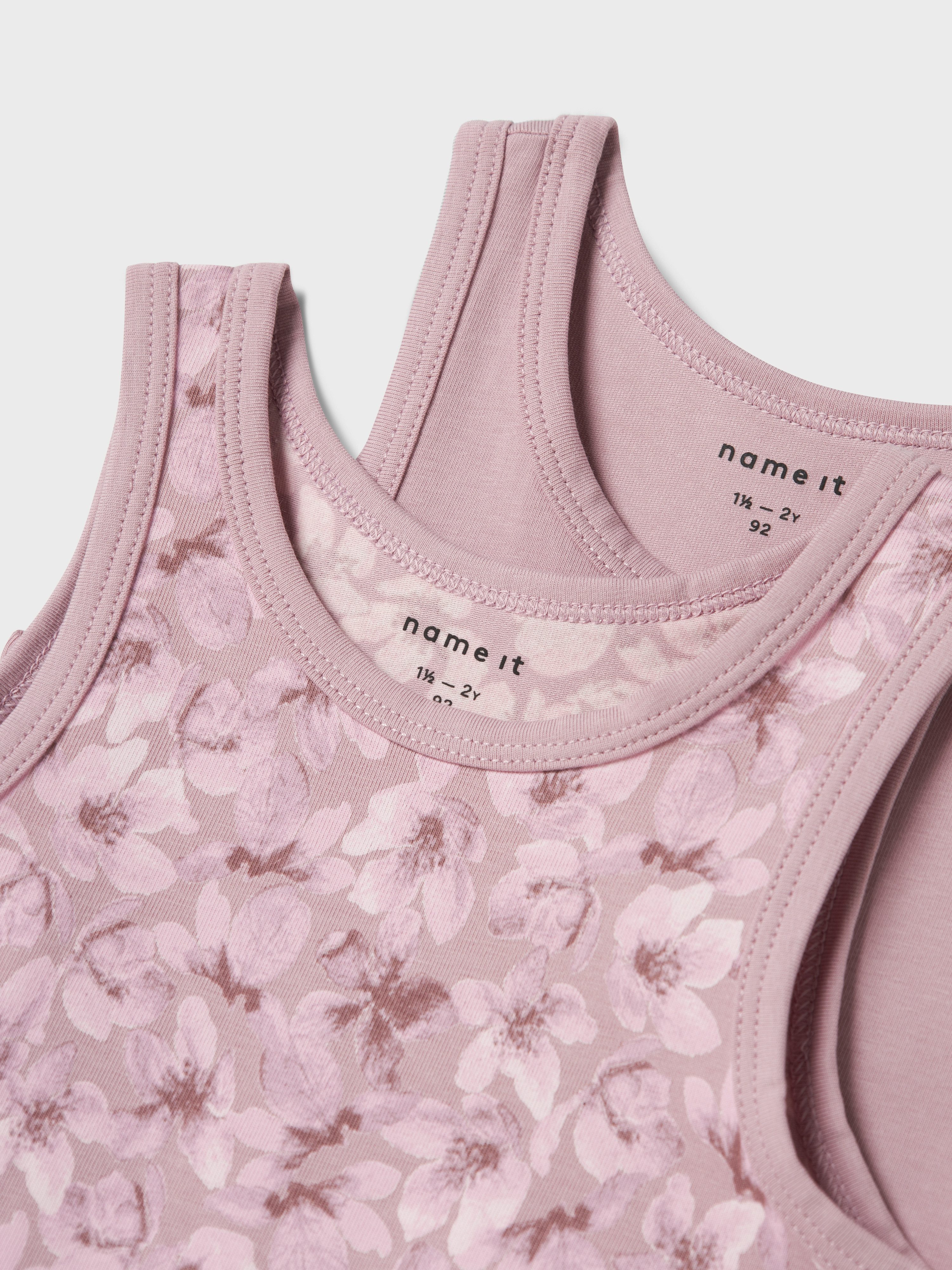 Name It Hemd NMFTANK TOP 2P MAUVE FLOWER NOOS (set 2 stuks)