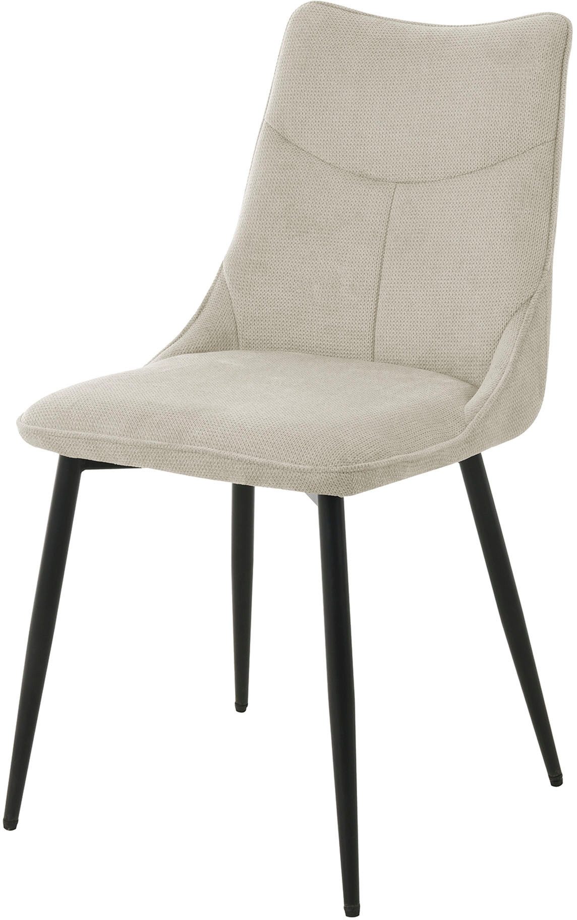byLIVING Eetkamerstoel Carlo (2-stuks set) Frame van metaal zwart, keukenstoel, geweven stofbekleding, diverse kleuren (set)