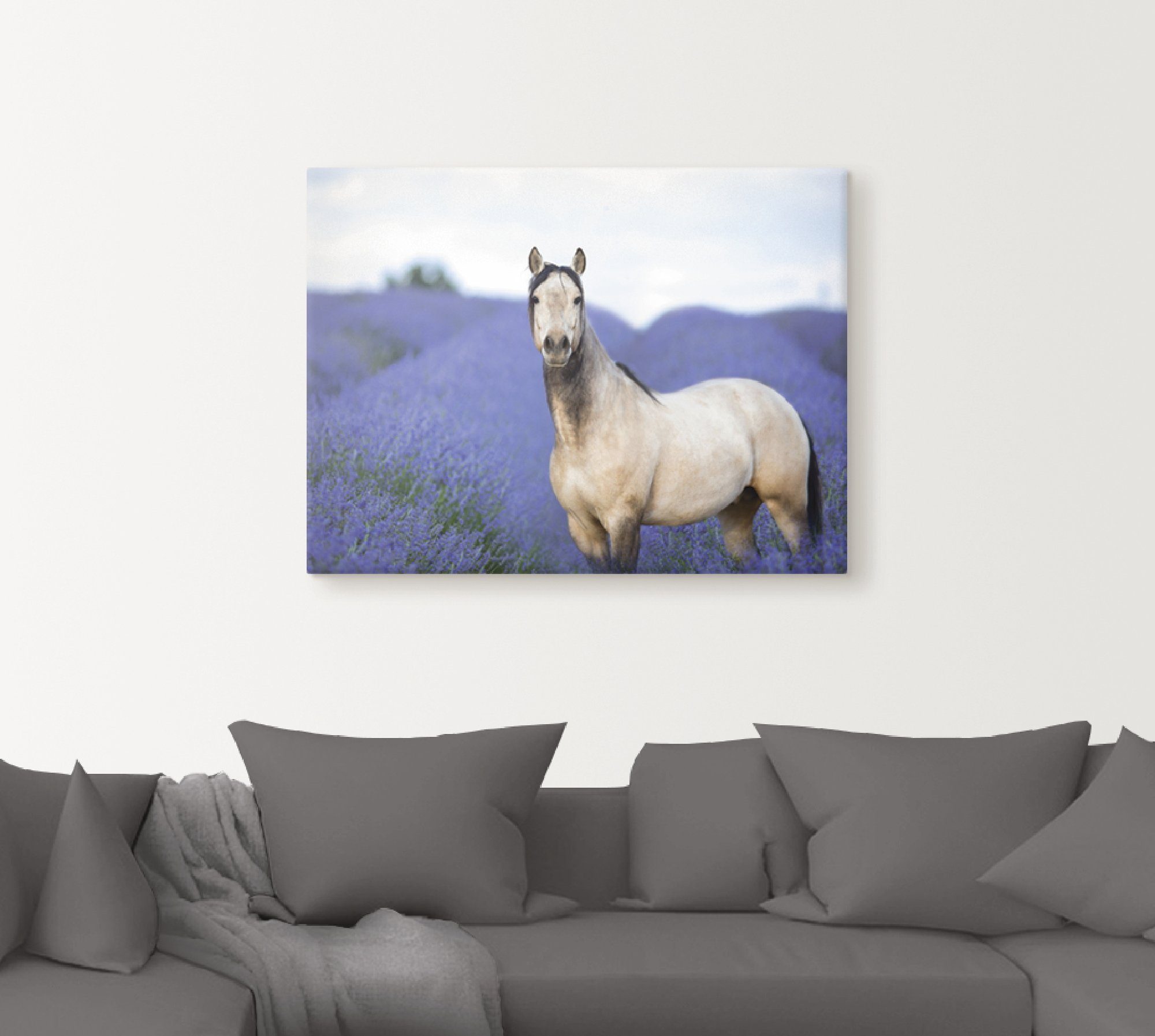 Artland Artprint Paard en bloemen III als artprint op linnen, poster in verschillende formaten maten