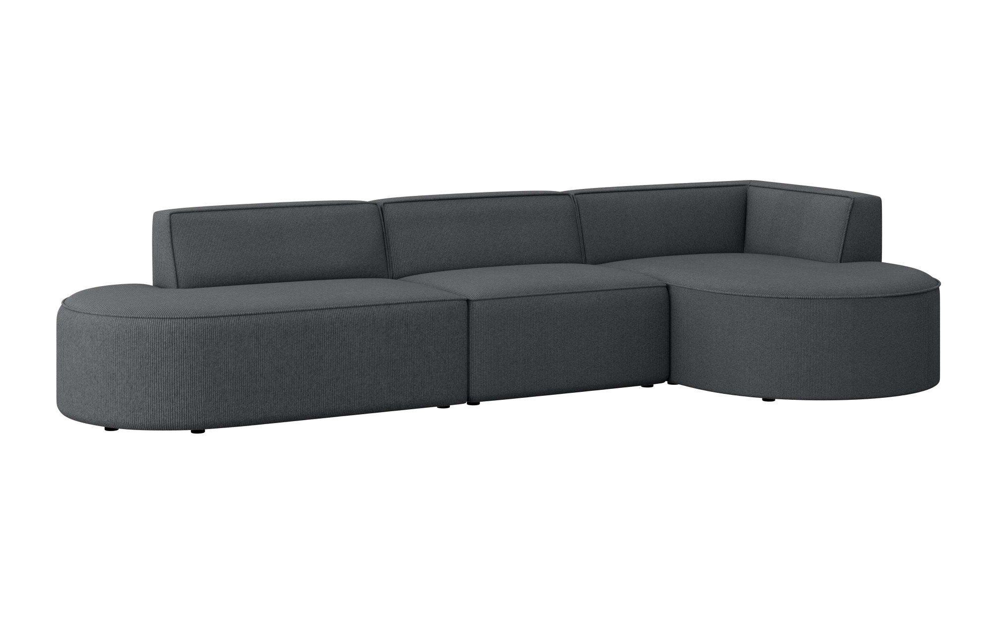 andas Hoekbank EIVIND designerbank met ottomane rechts/links, B/D/H: 343/159/72 cm