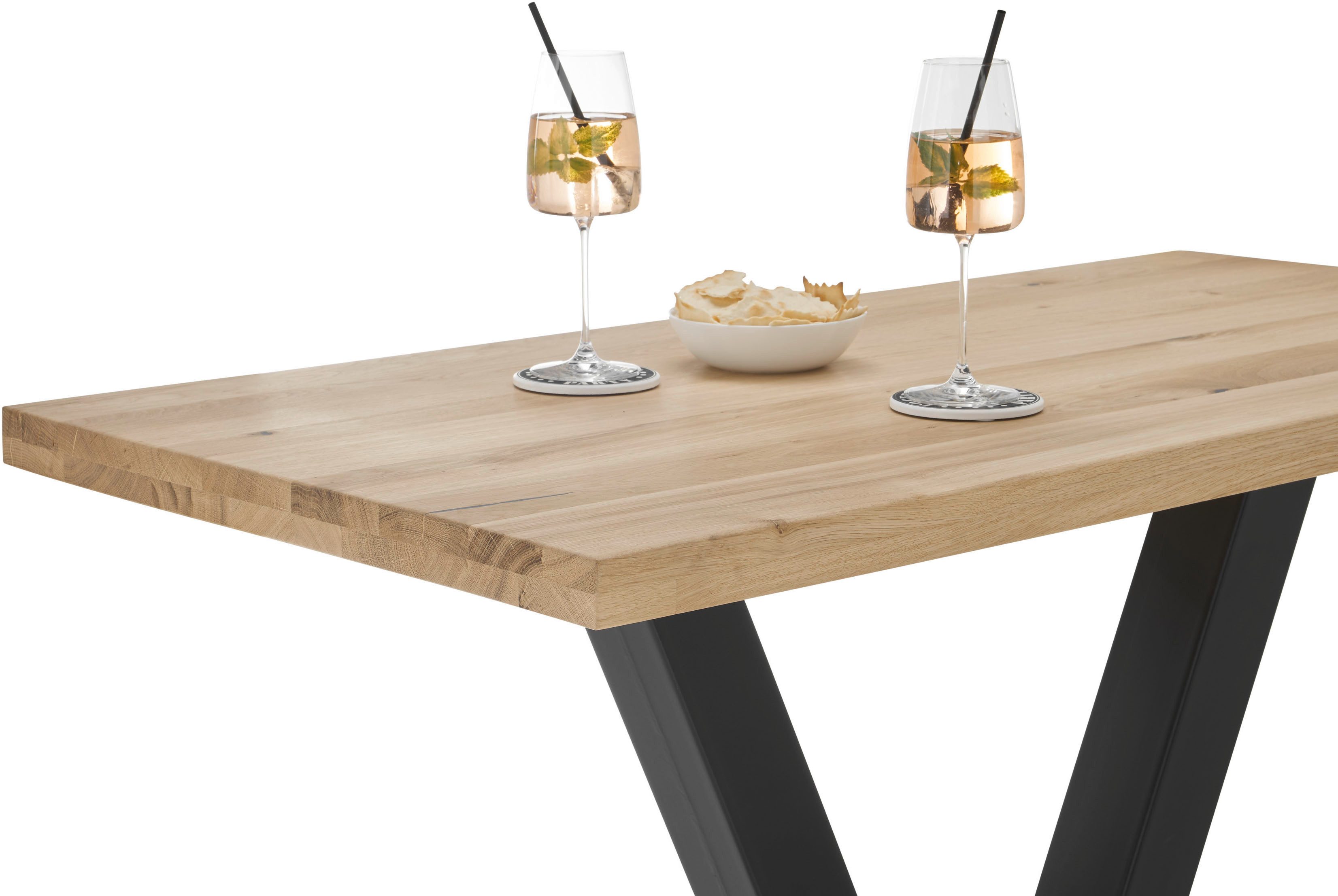 Stolkom Bartafel Duke eik massief hout geolied, hoge tafel BxHxD 120x104x60 cm