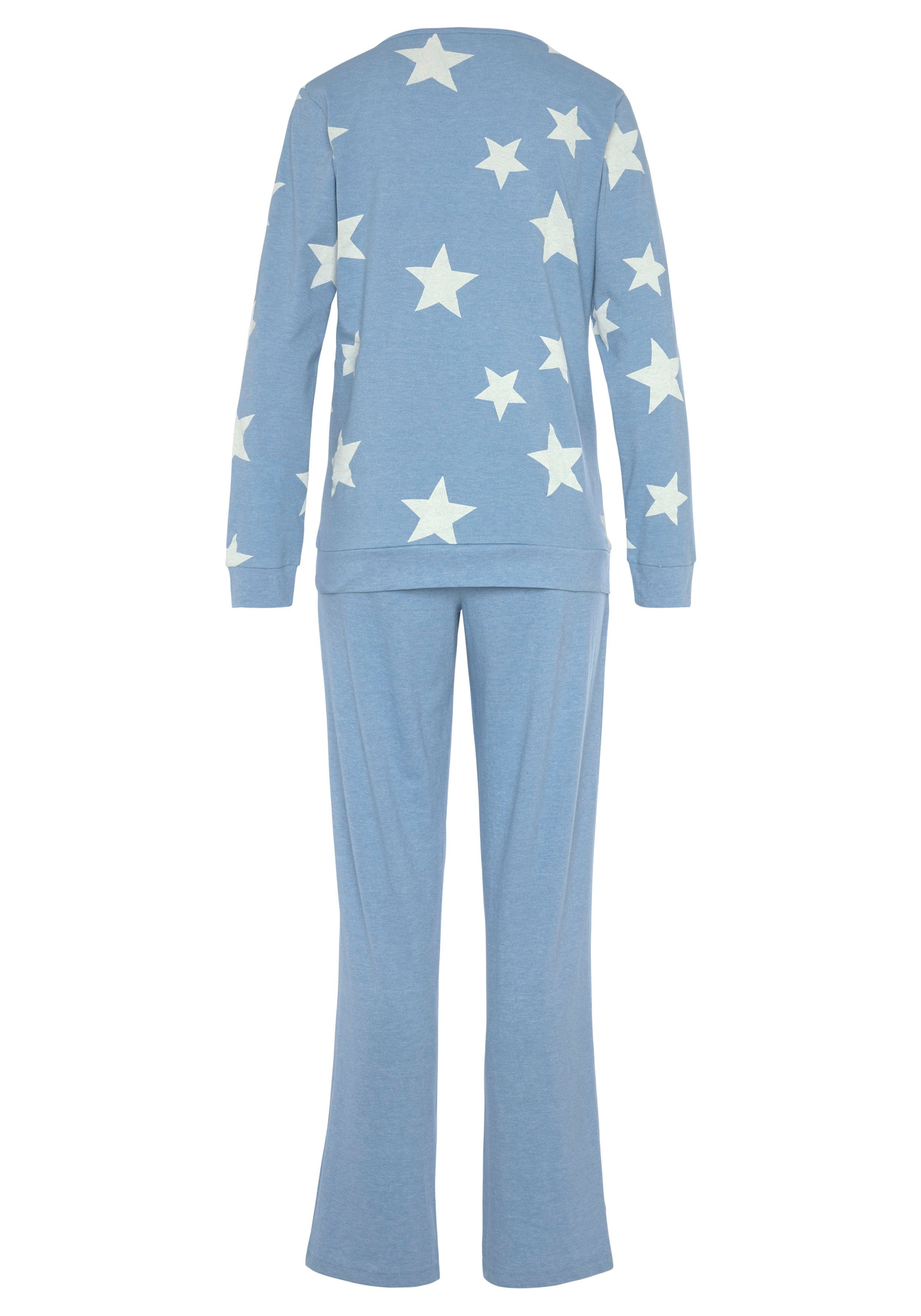 Vivance Dreams Pyjama in een gemêleerde look met sterretjes (4-delig, Set van 2)