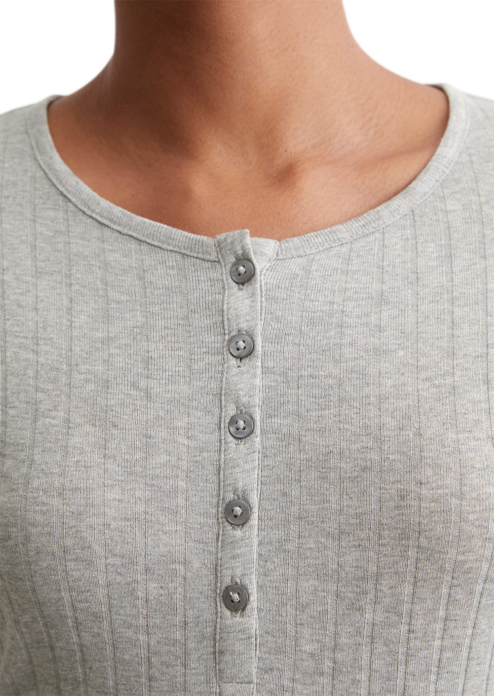 Marc O'Polo Henleyshirt moderne ribstructuur