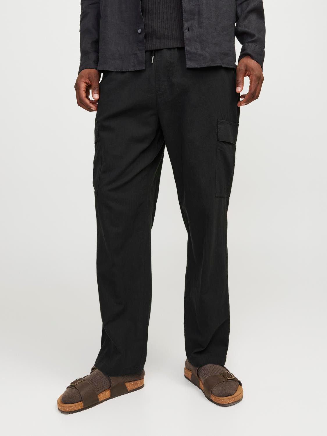 Jack & Jones Cargobroek JPSTKARL SUMMER CARGO SN STYD heren cargobroeken maat L zwart
