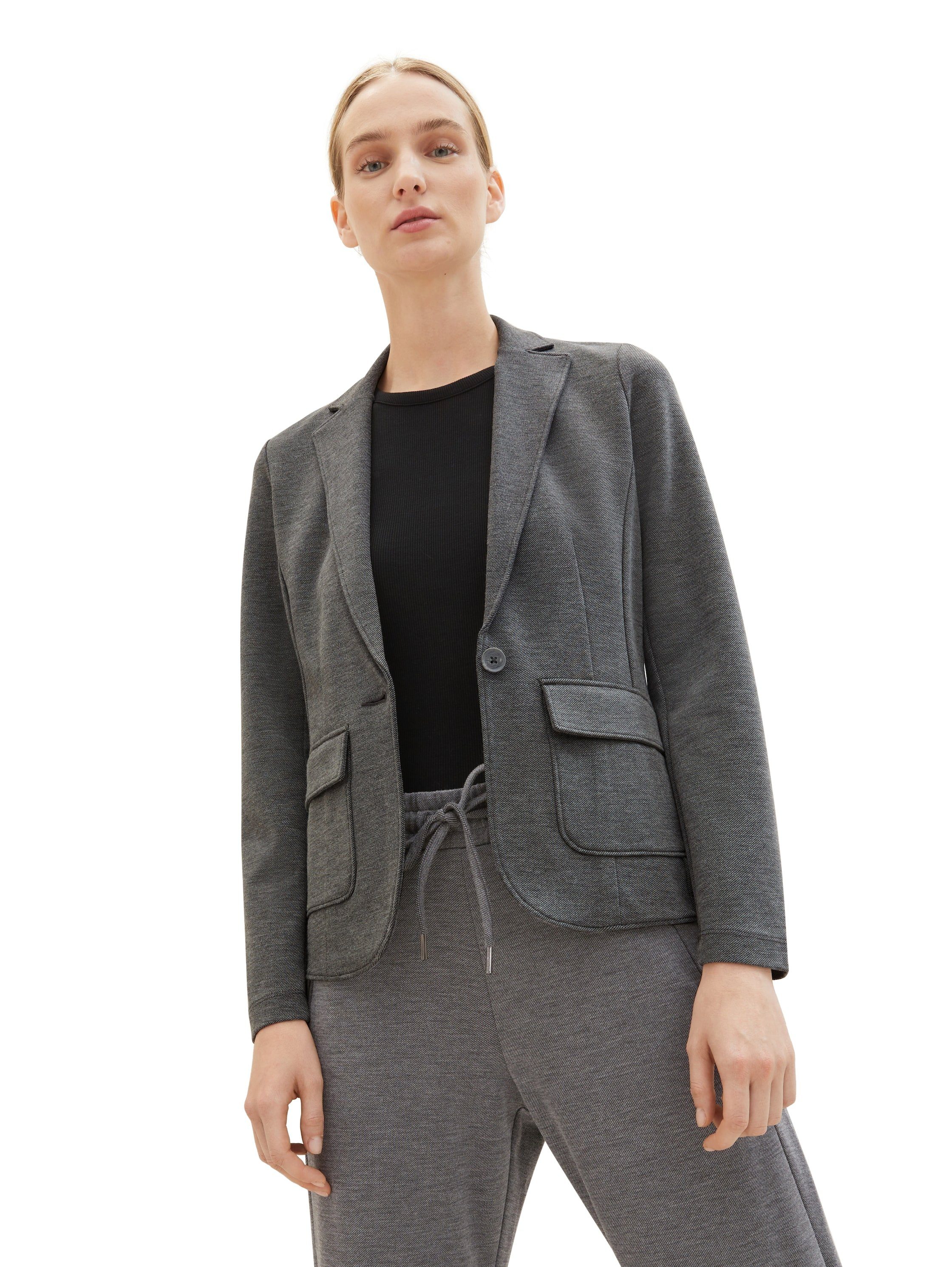 Tom Tailor Korte blazer in gemêleerde look