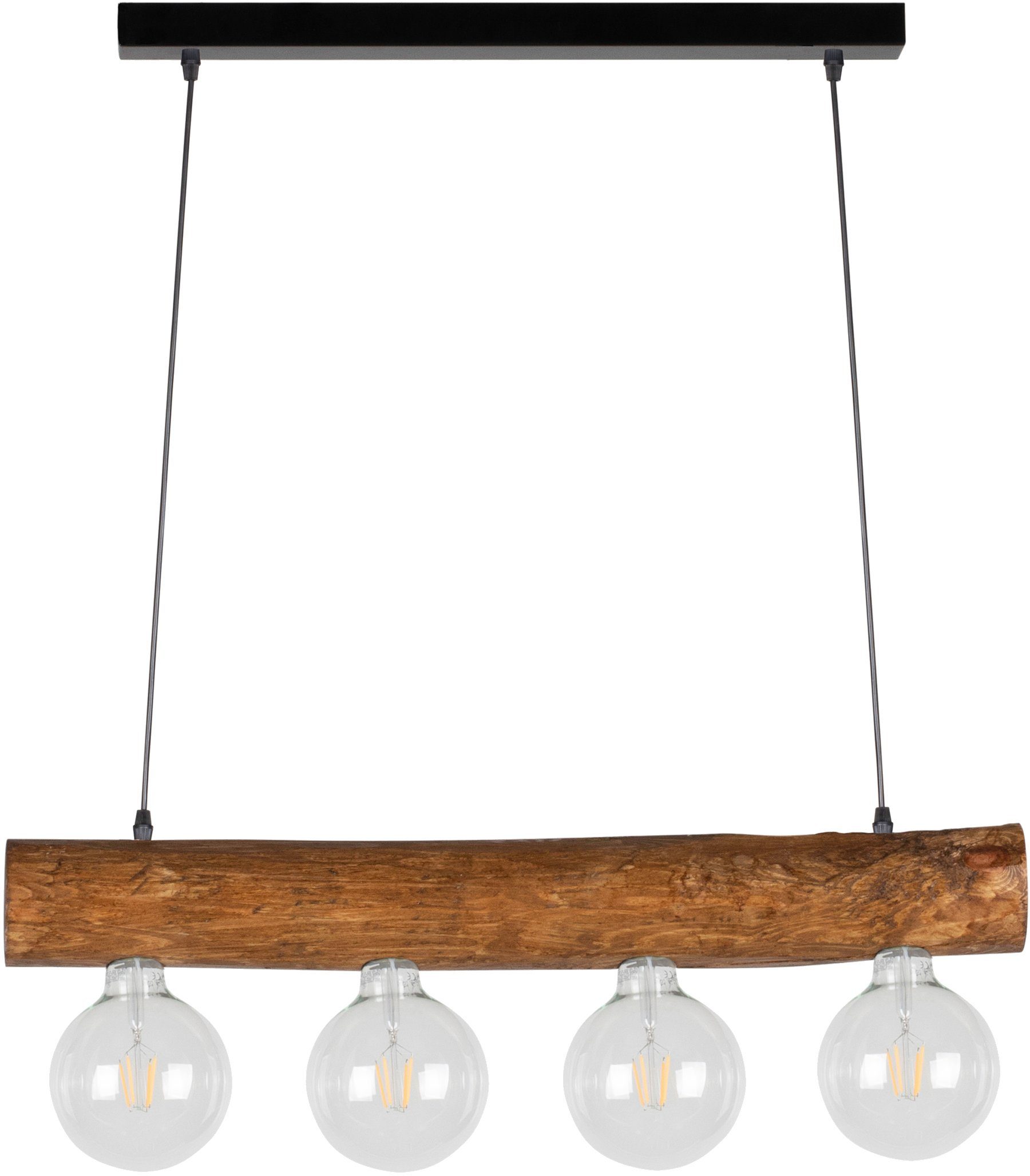 SPOT Light Hanglamp TRABO SIMPLE Hanglamp, houten balk van massief grenenhout Ø 8-12 cm, bijpassende LM E27/exclusief, Made in Europe