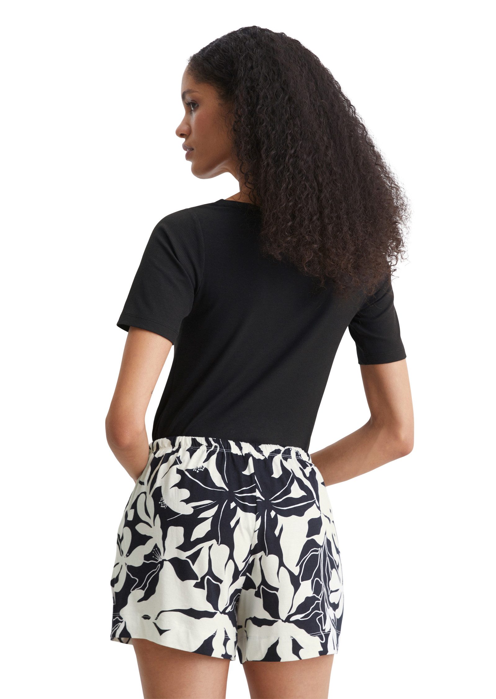 Marc O'Polo Short Mix & Match Cotton Modal Jersey Met allover print, in losse regular fit