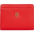 tommy hilfiger portemonnee th timeless med wallet met goudkleurige details rood
