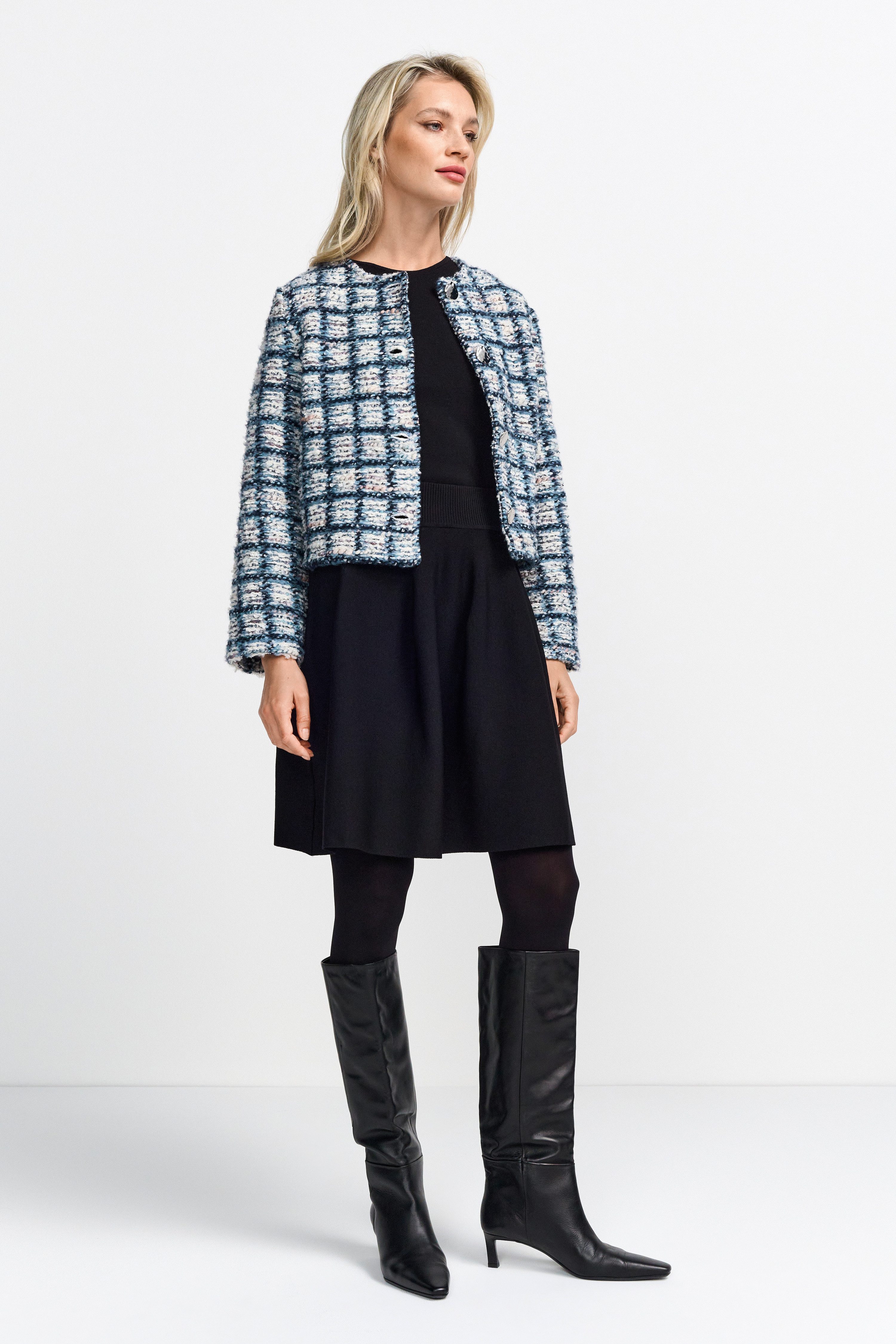 Rich & Royal Korte blazer Met glinsterende details in de wol