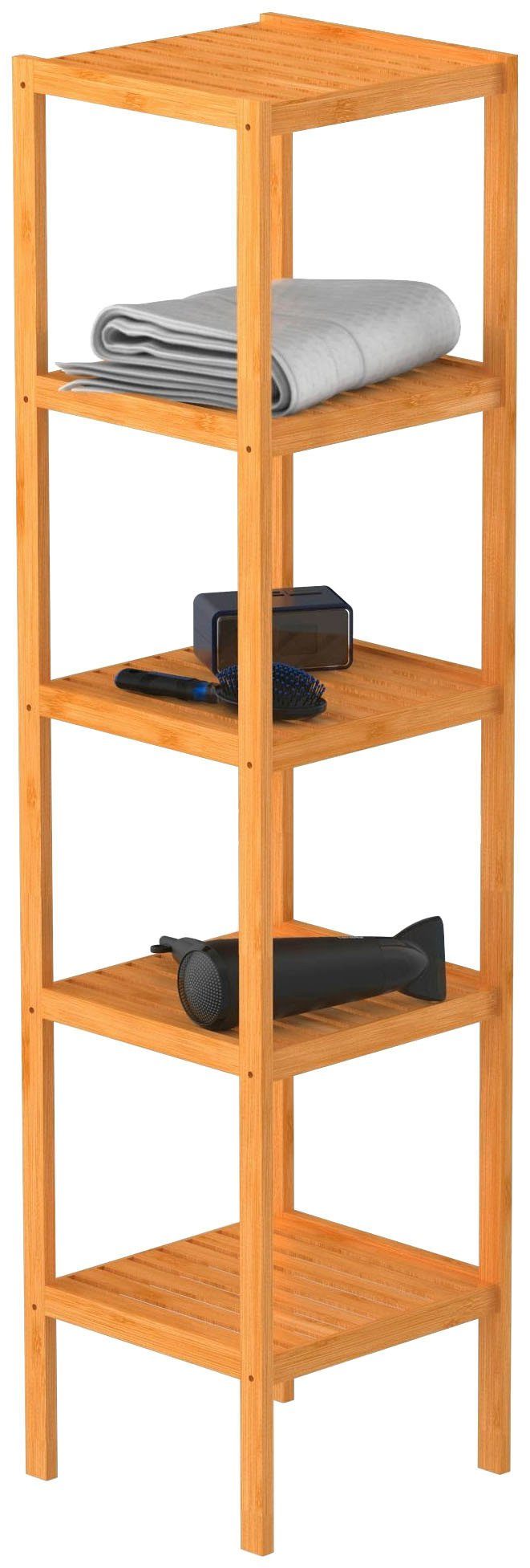 Eisl Badkamerrekje Bambus Bamboe, badkamerrekje smal met 5 legvakken, 34 cm breed