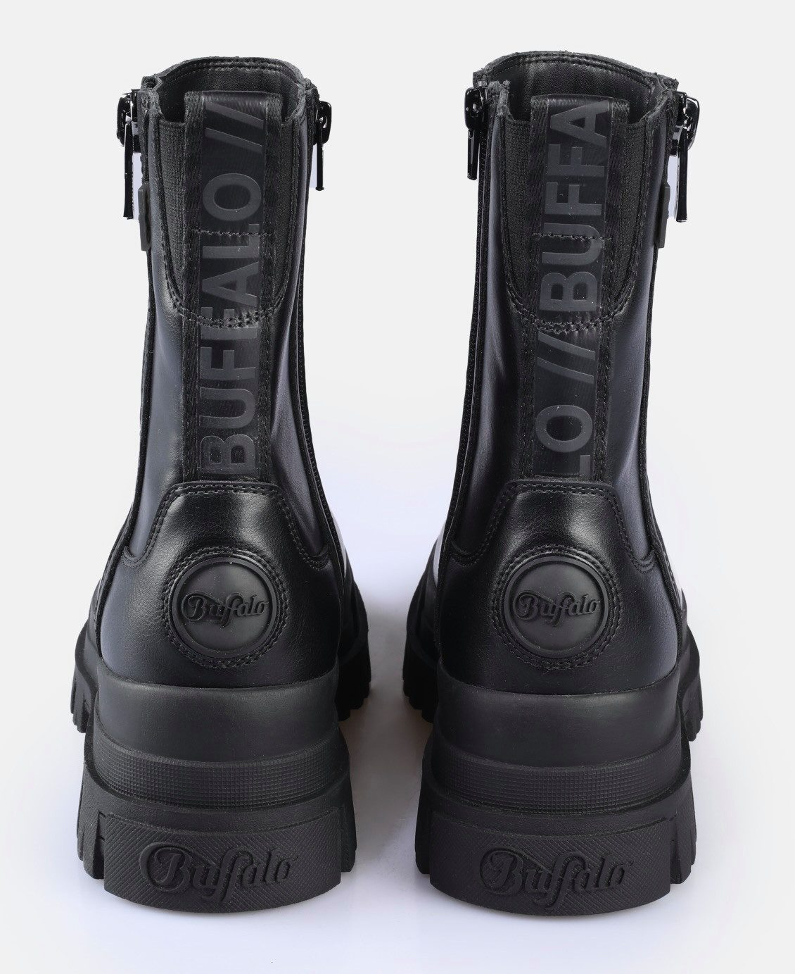 Buffalo Bikerboots Aspha Bootie Zip Plateauzolen, enkellaarsjes met memory foam binnenzool