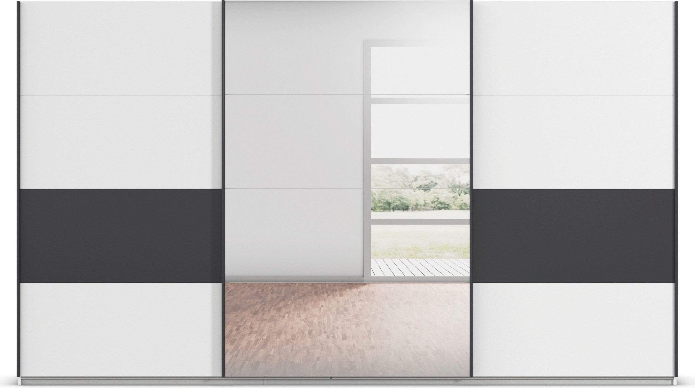 rauch Schuifdeurkast Kledingkast Kast Garderobe CORTONA inclusief indeling, 2 stoffen dozen en extra planken