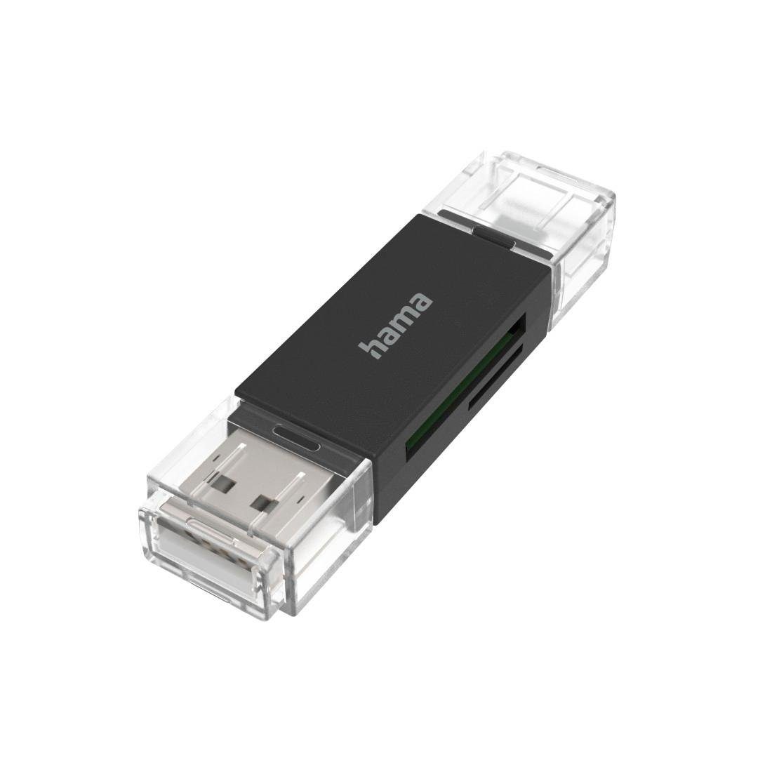 Hama Geheugenkaartlezer Hama USB-kaartlezer, OTG, USB-A + micro-USB USB 2.0, SD/microSD