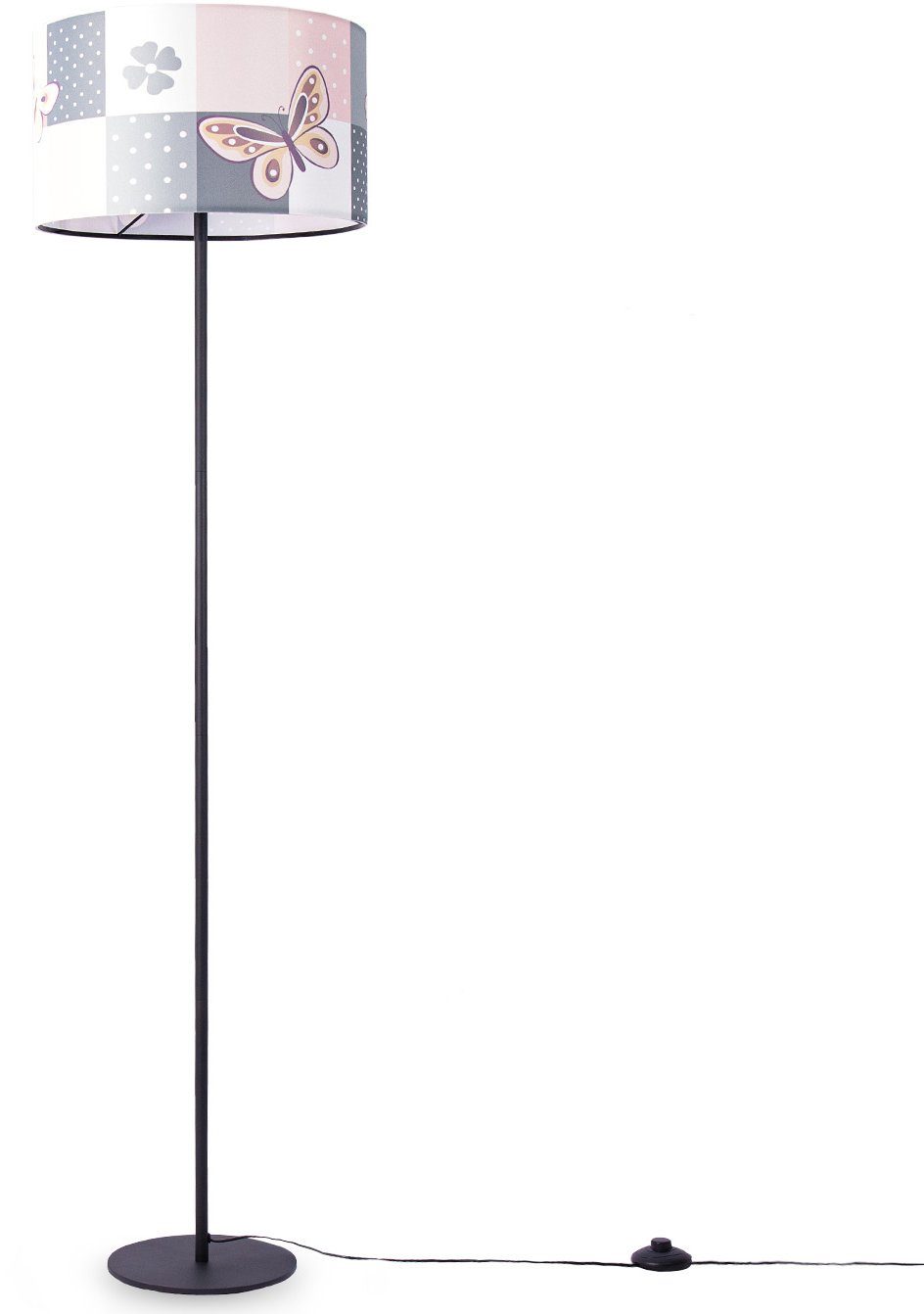 Paco Home Staande lamp Cosmo 220 Lamp kinderkamer kindlamp babykamer E27 vlinder bloemen