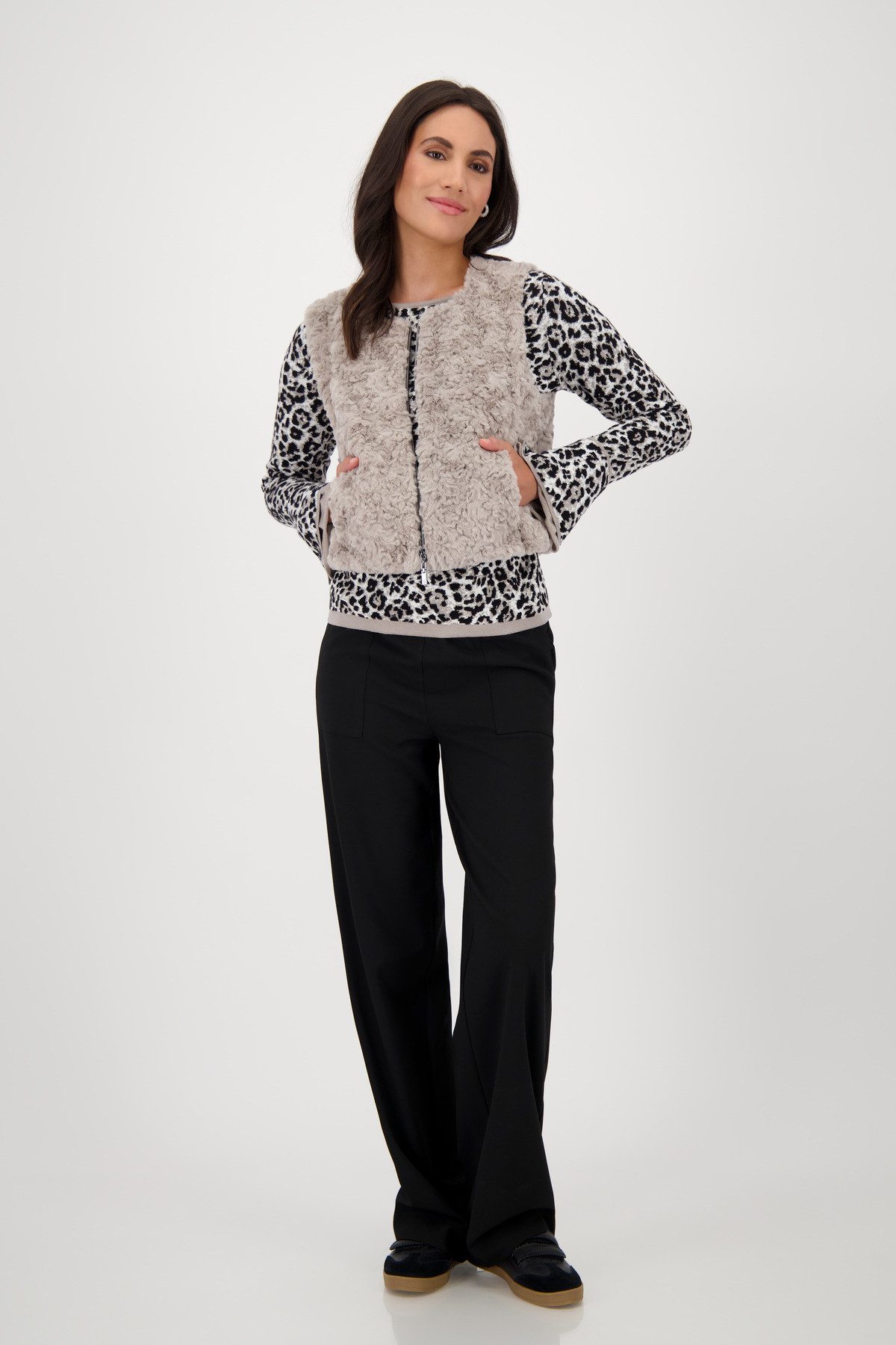 Monari Mouwloos vest van imitatiebont Vest faux fur