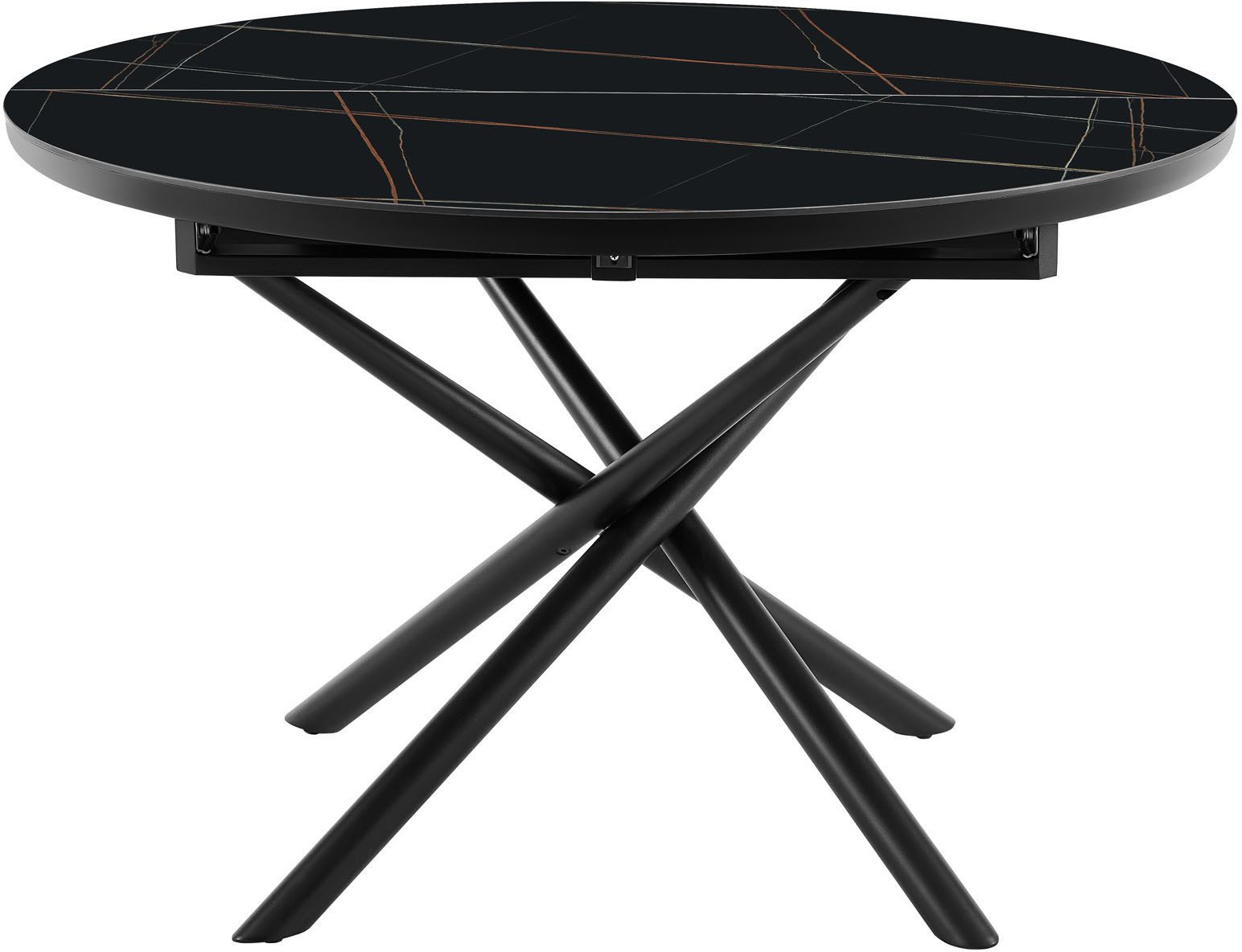 SalesFever Eettafel Stuttgart rond, keramiek, uitschuifbaar van 120 - 160 cm
