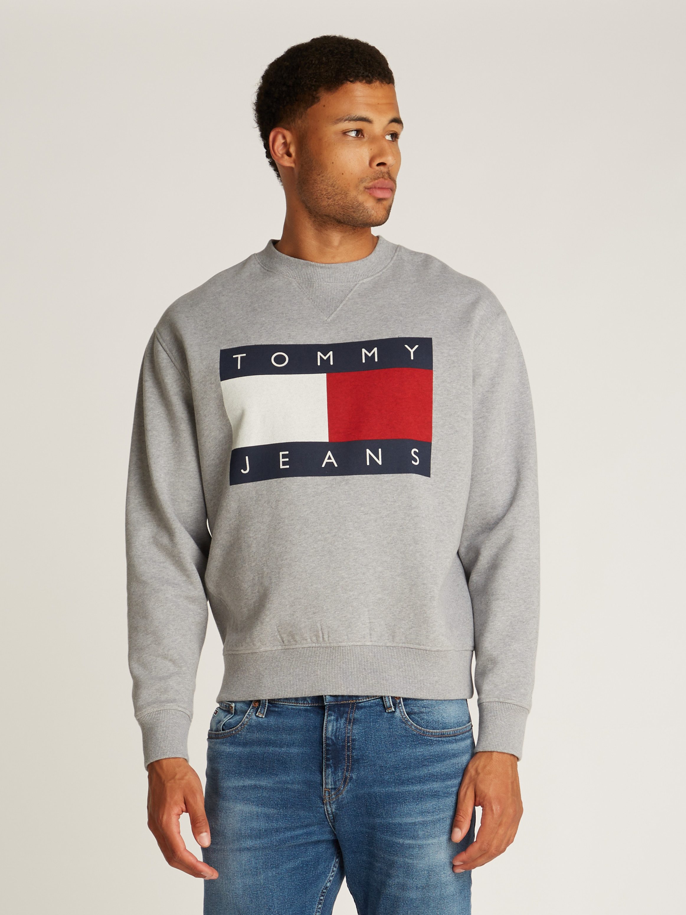 TOMMY JEANS Sweatshirt TJM MELANGE FLAG CREW