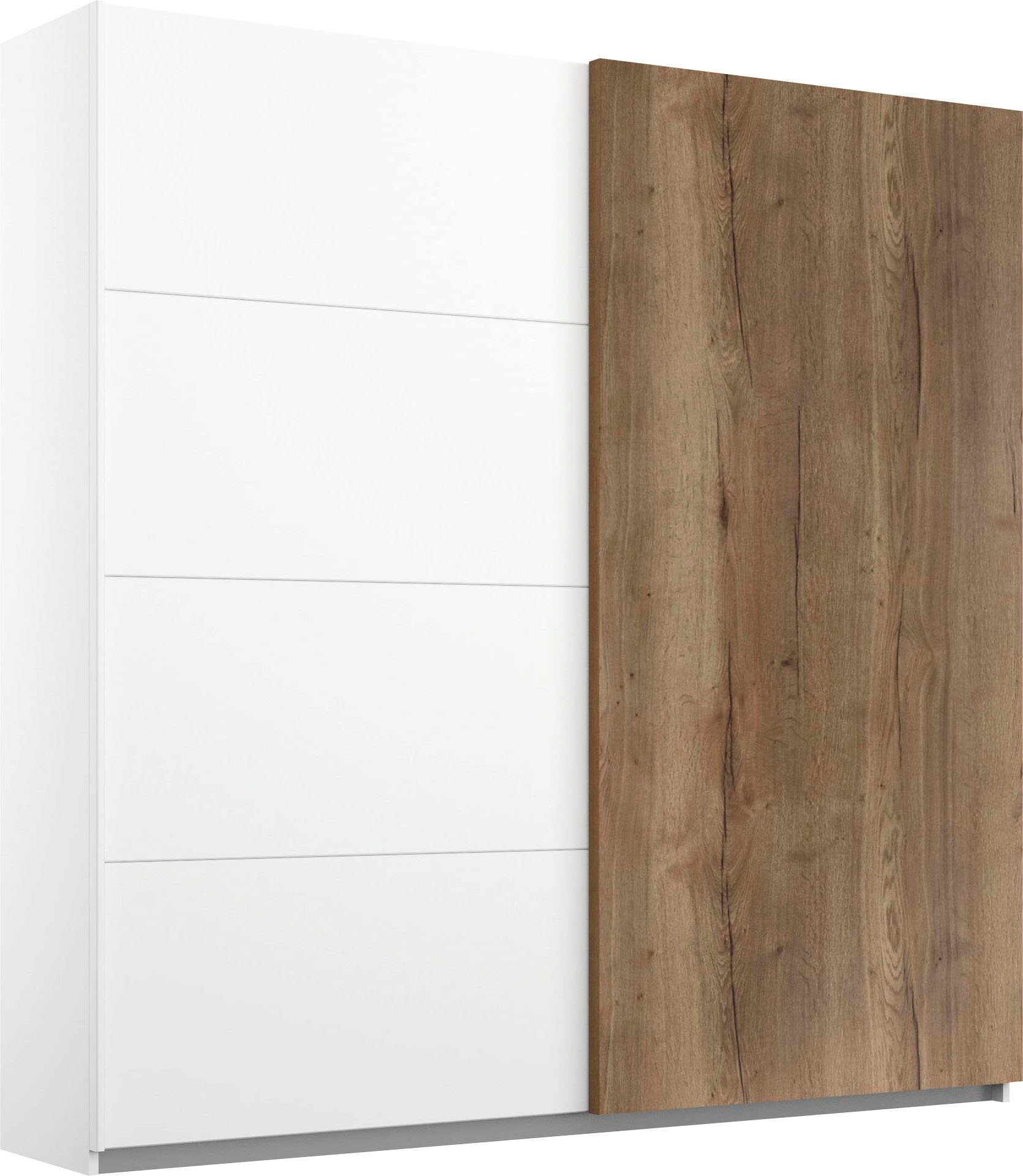 rauch Zweefdeurkast HALIFAX met 50 mm dikke deuren in houtdecor zweefdeurkasten maat 181 cm x 210 cm x 63 cm wit
