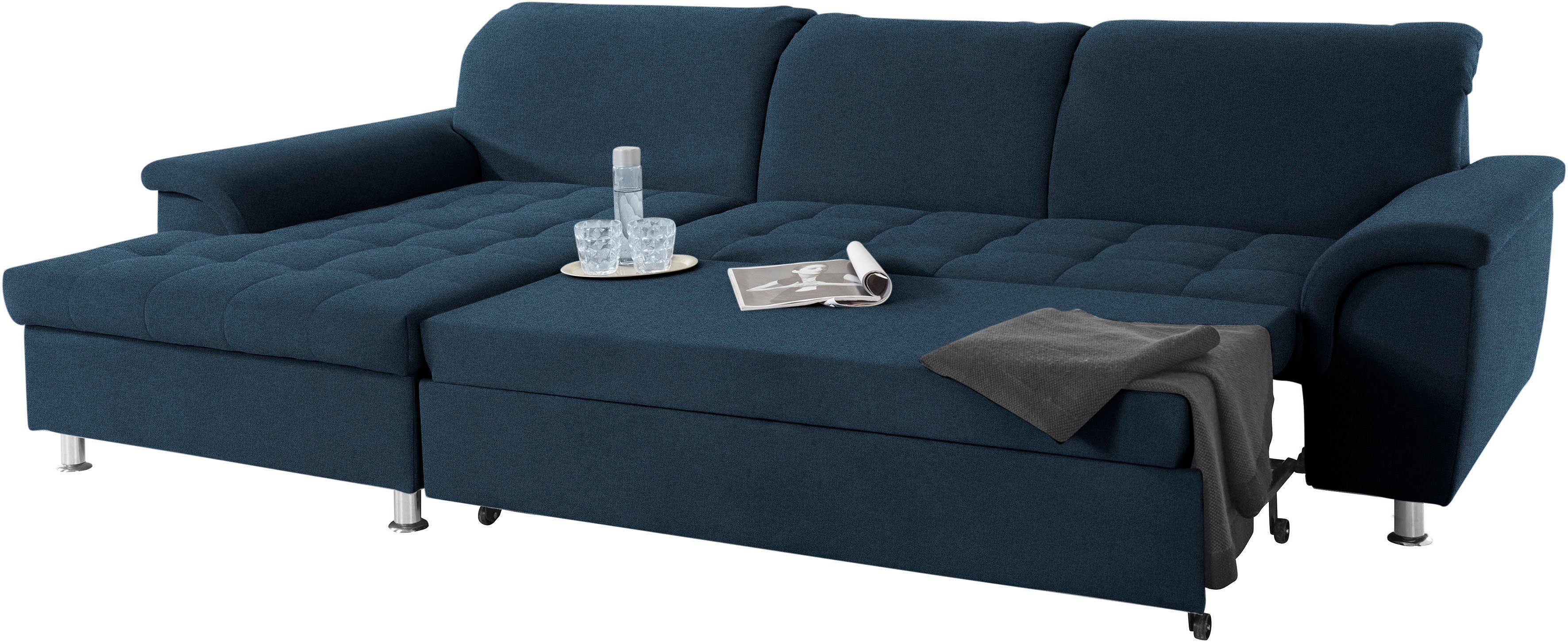 DOMO collection Hoekbank Franzi, tijdloos en elegant, moderne zittingstikking, L-Vorm