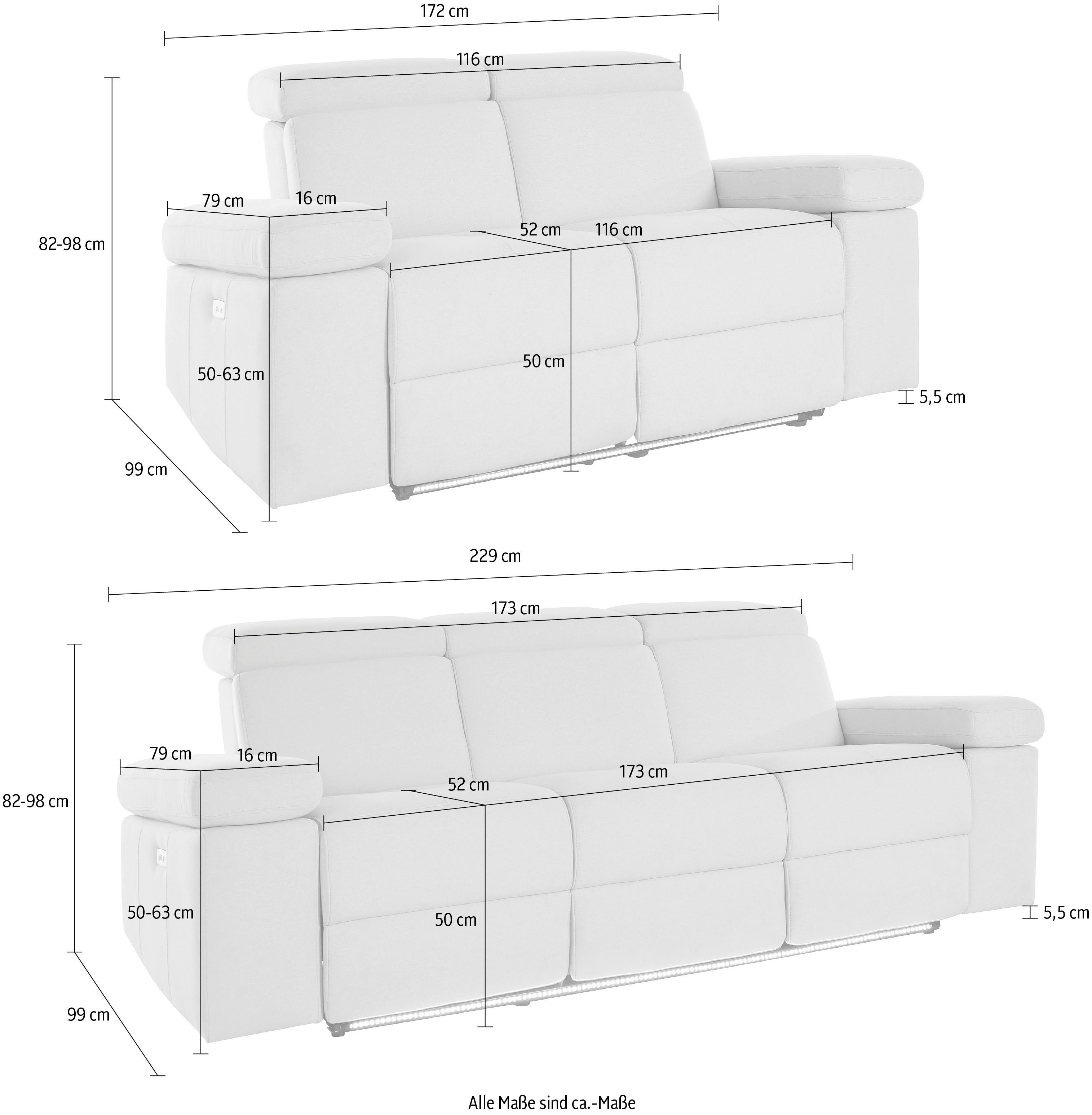 Places of Style Zithoek Kilado met relaxfunctie, verstelbare armleuning, verstelbare hoofdsteun