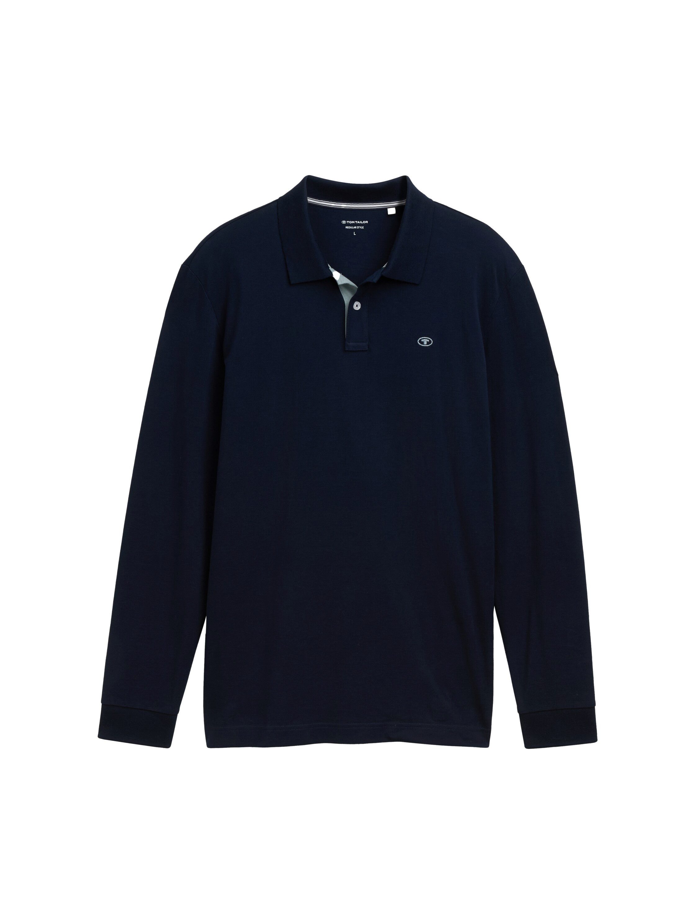 Tom Tailor Poloshirt met lange mouwen met logoborduursel