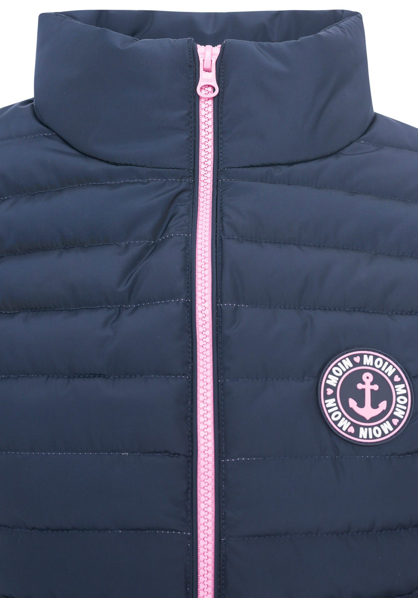 Zwillingsherz Bodywarmer met anker motief, staande kraag en contrasterende ritsen