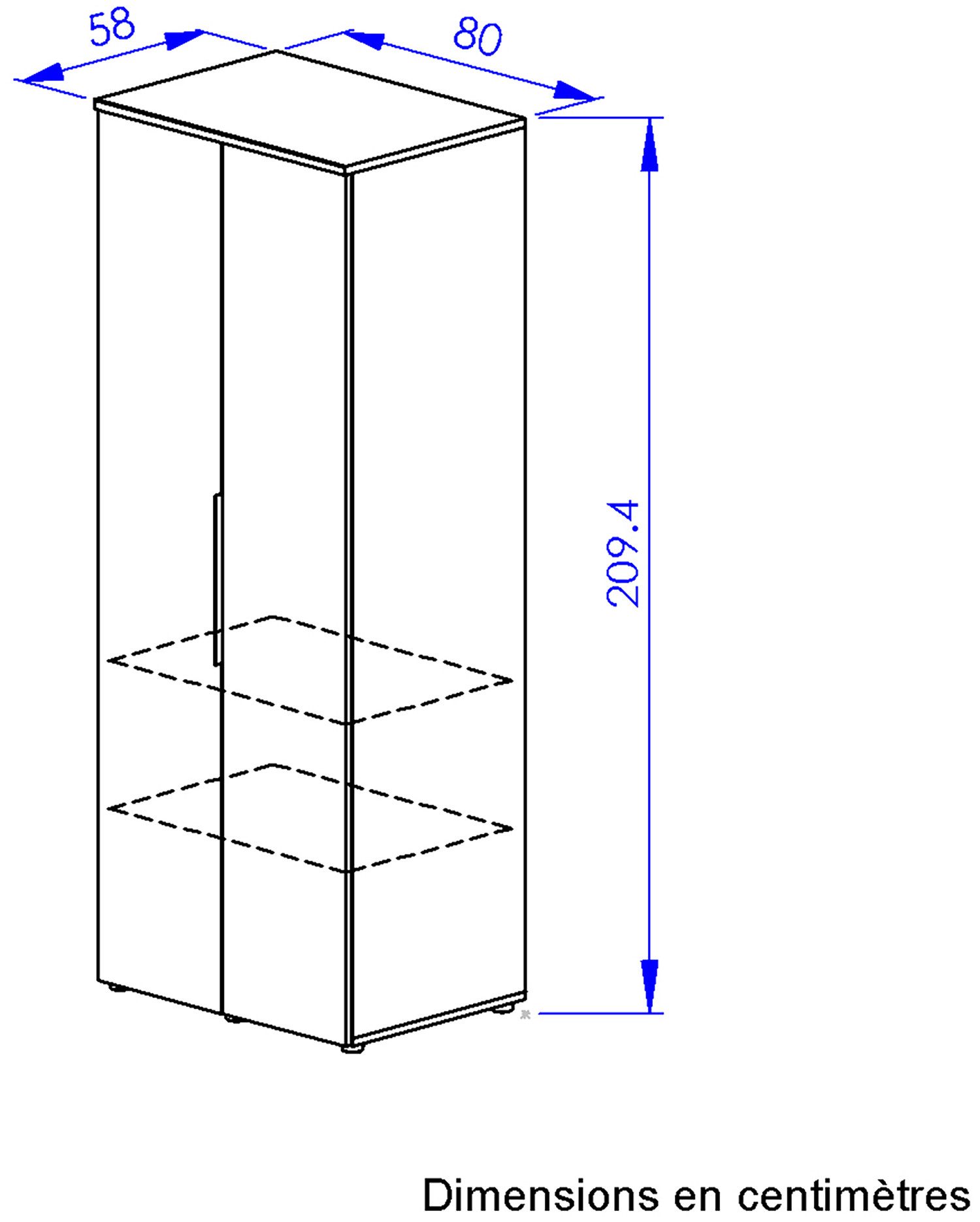 Gami Draaideurkast Kast 2 deuren 1/2 kledingkast, 1/2 waskast, royaal volume