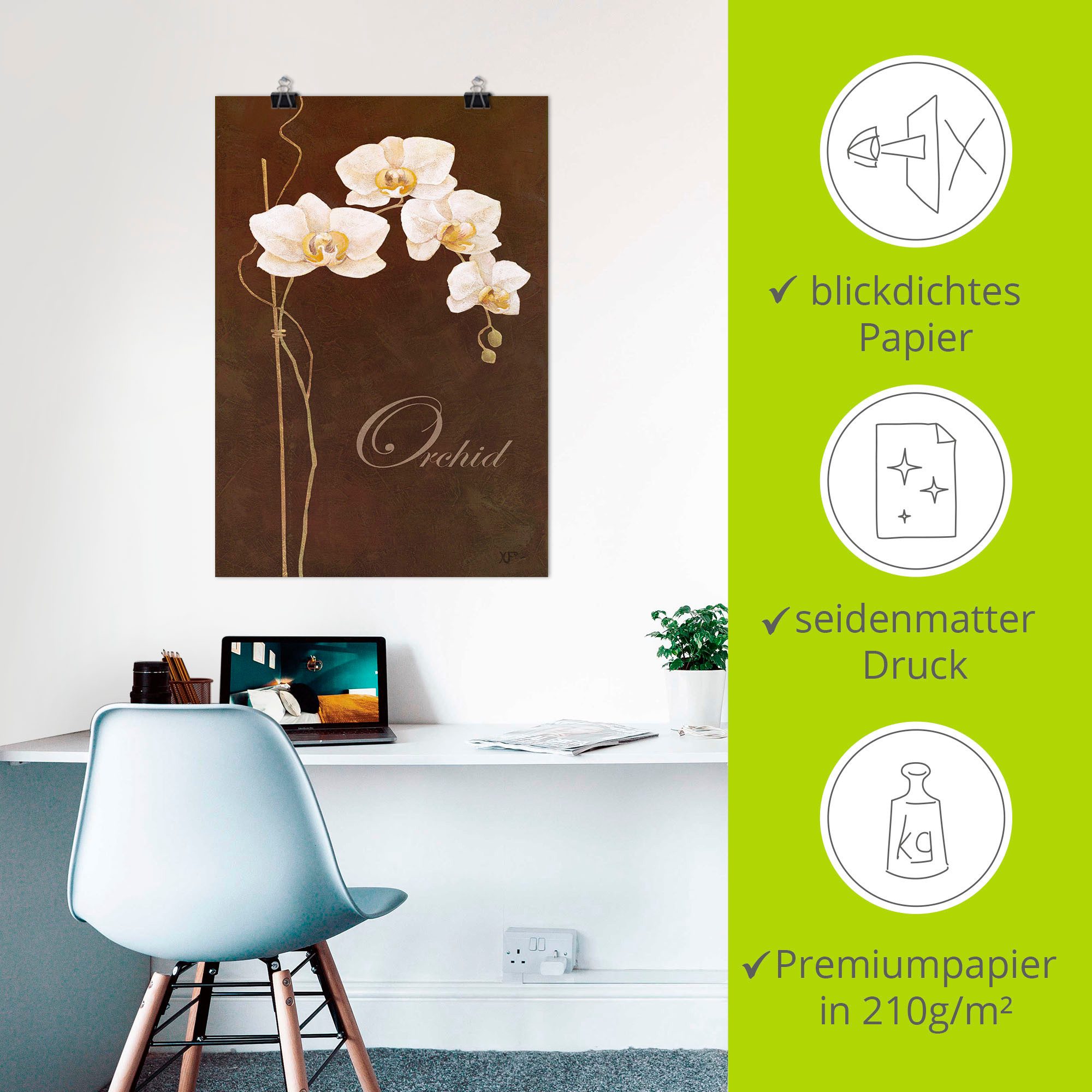 Artland Artprint Fijne orchidee als artprint op linnen, poster in verschillende formaten maten