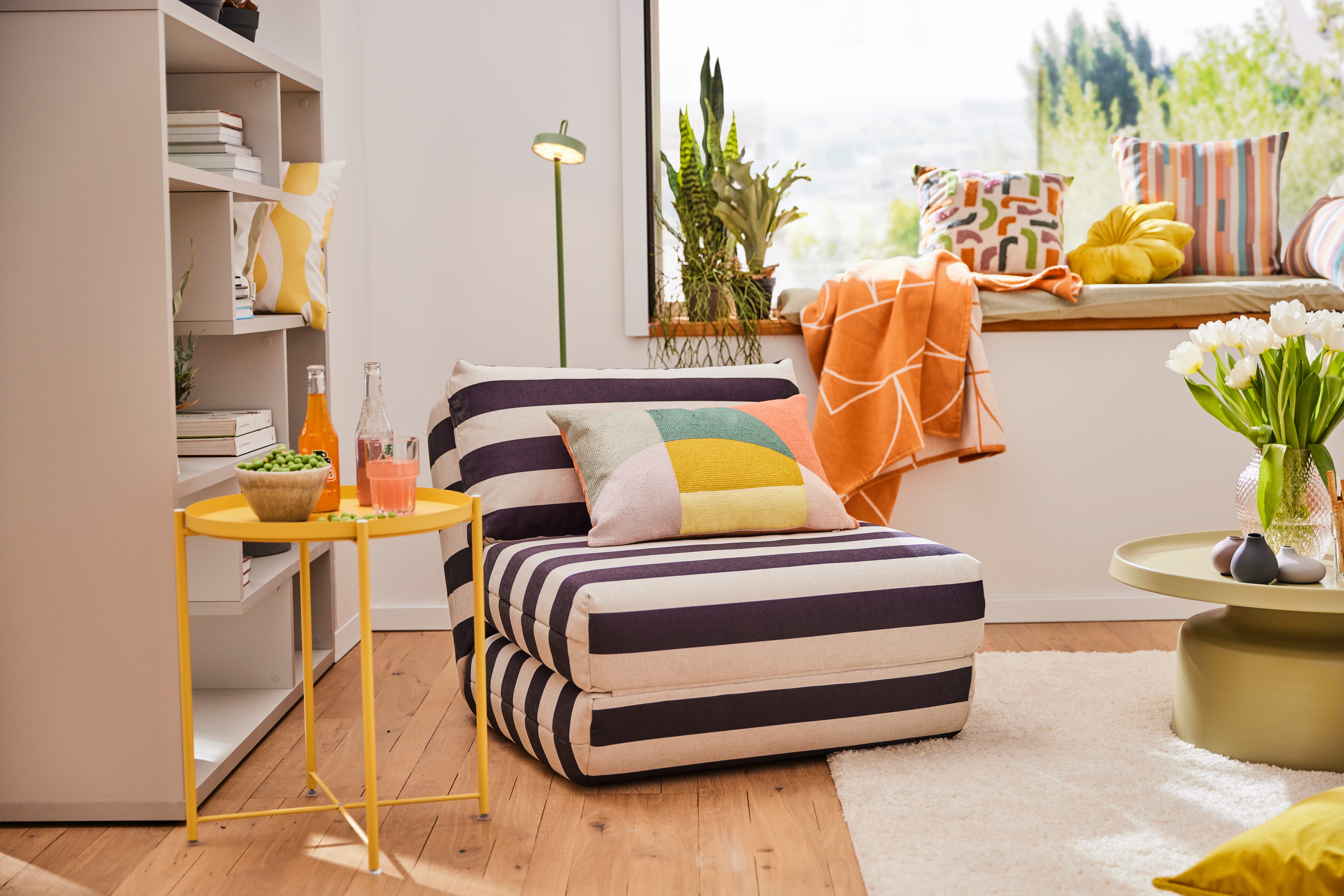 LeGer Home by Lena Gercke Fauteuil Amara Slaapstoel uitklapbaar, bedstoel, met rastering