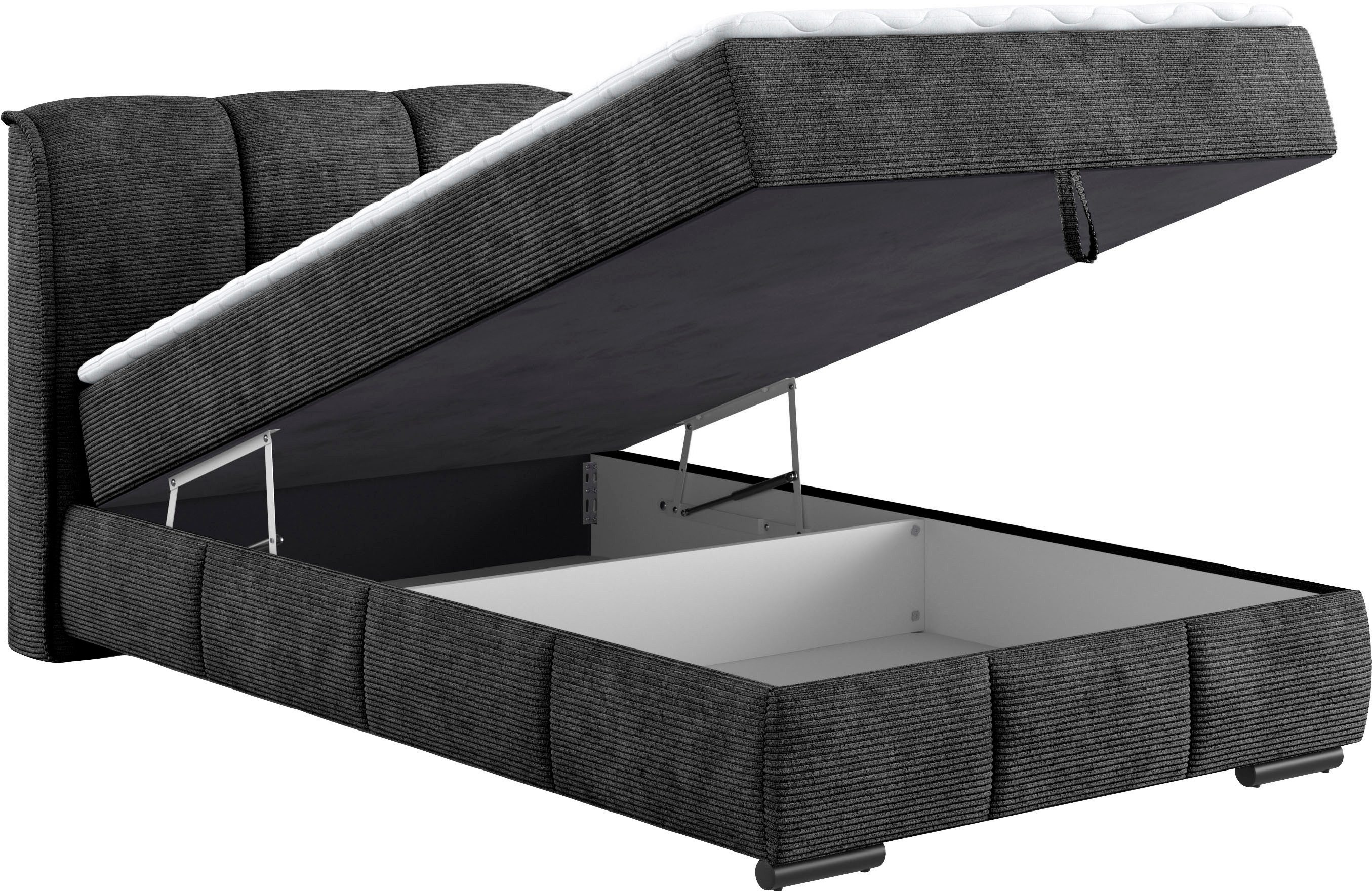 Mr. Couch Boxspring Bethany met bedkist, incl. matras Topmatras en sierkussen, in verschillende hardheden beschikbaar