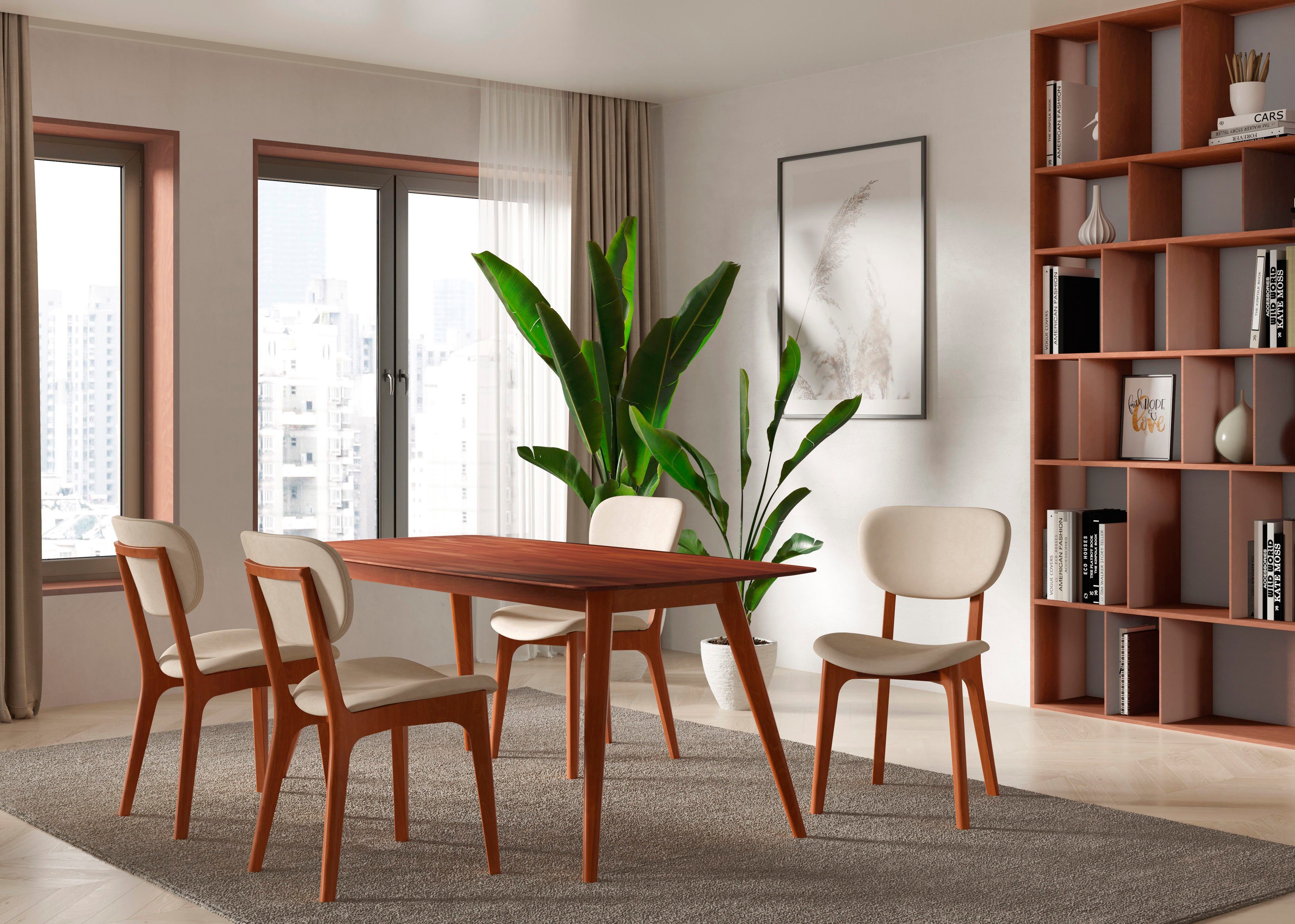 INOSIGN Stoel COZY Made in Italy Frame in beuken, kersen- of notenhout, massief hout, designstoel (set, 2 stuks)