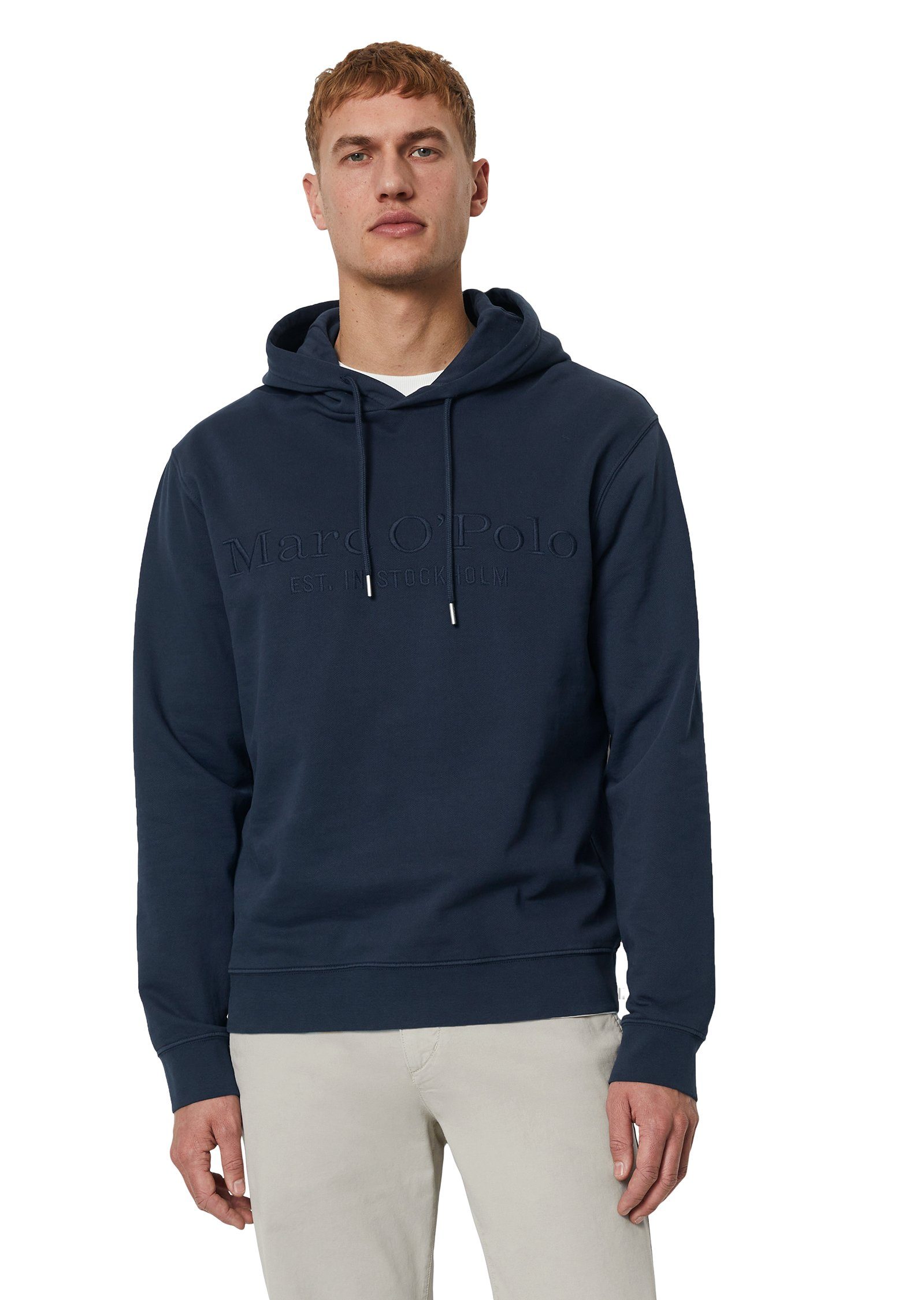 Marc O'Polo Hoodie met borduursel in ton sur ton