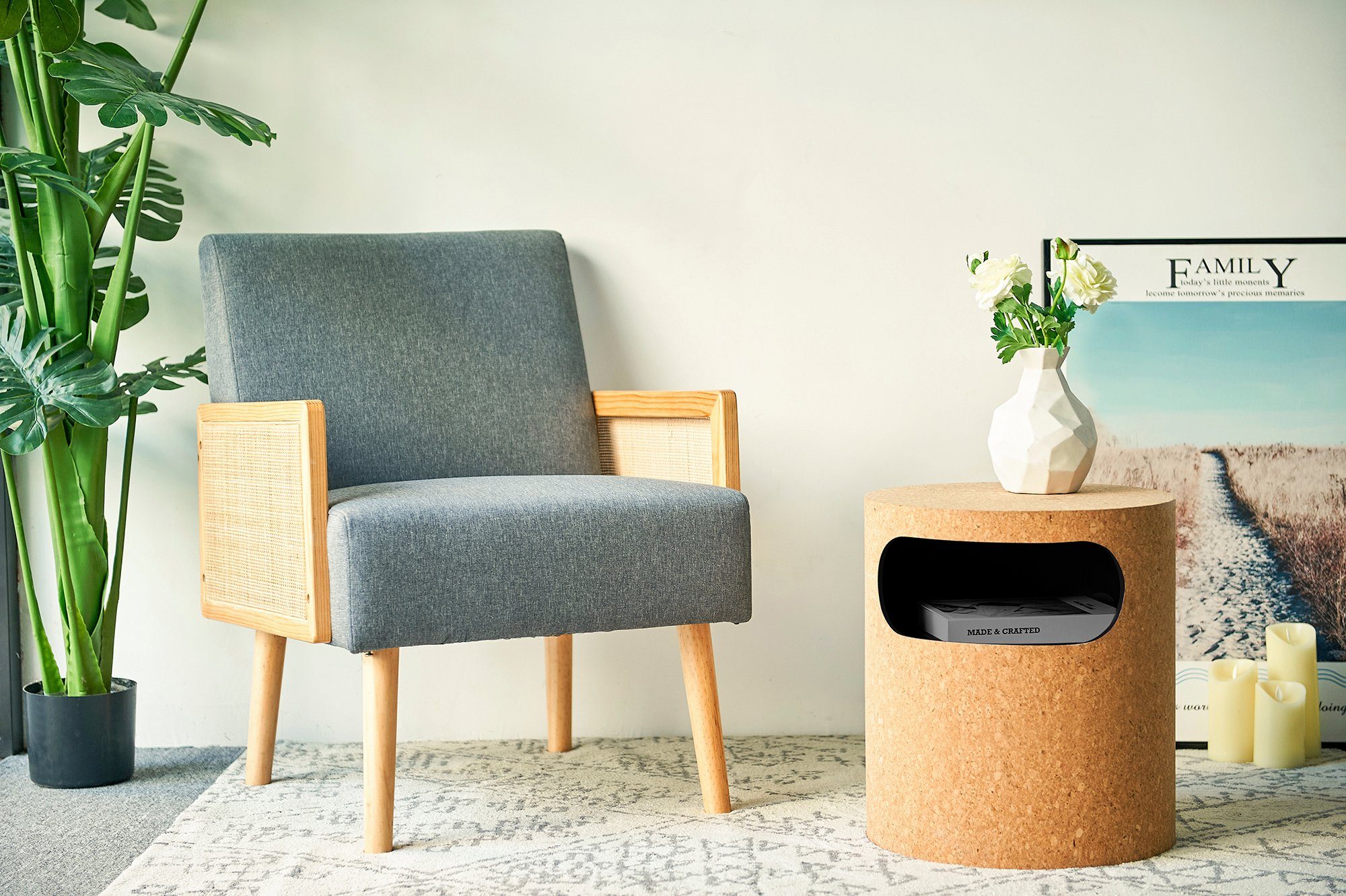 Home affaire Nachtkastje met open vak nachtkastjes beige