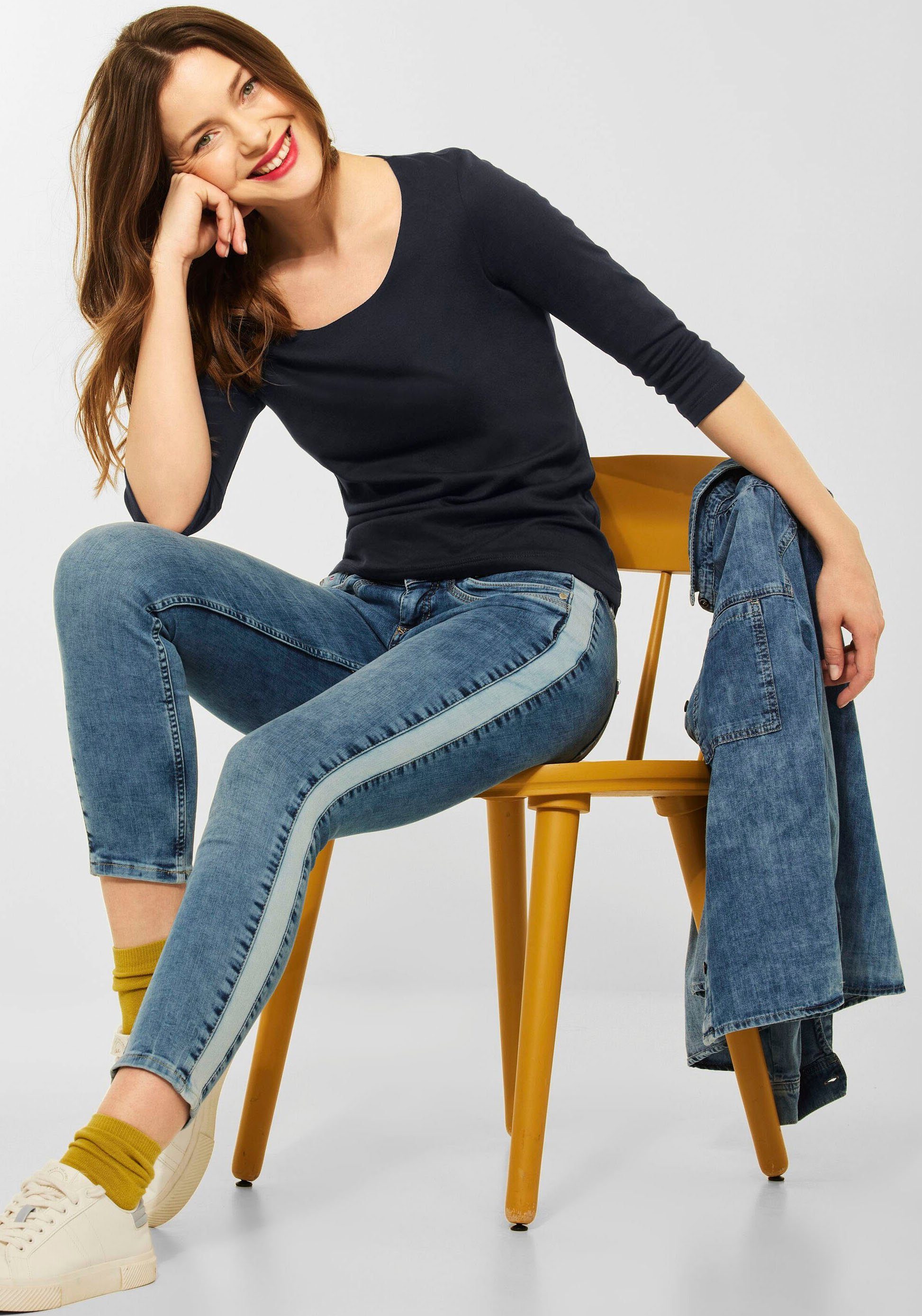 STREET ONE Shirt met 3/4-mouwen Style Pania met extra voering aan de voorkant