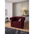 home affaire chesterfield-fauteuil new castle hoogwaardige capitonnage, bxdxh: 104x86x72 cm rood