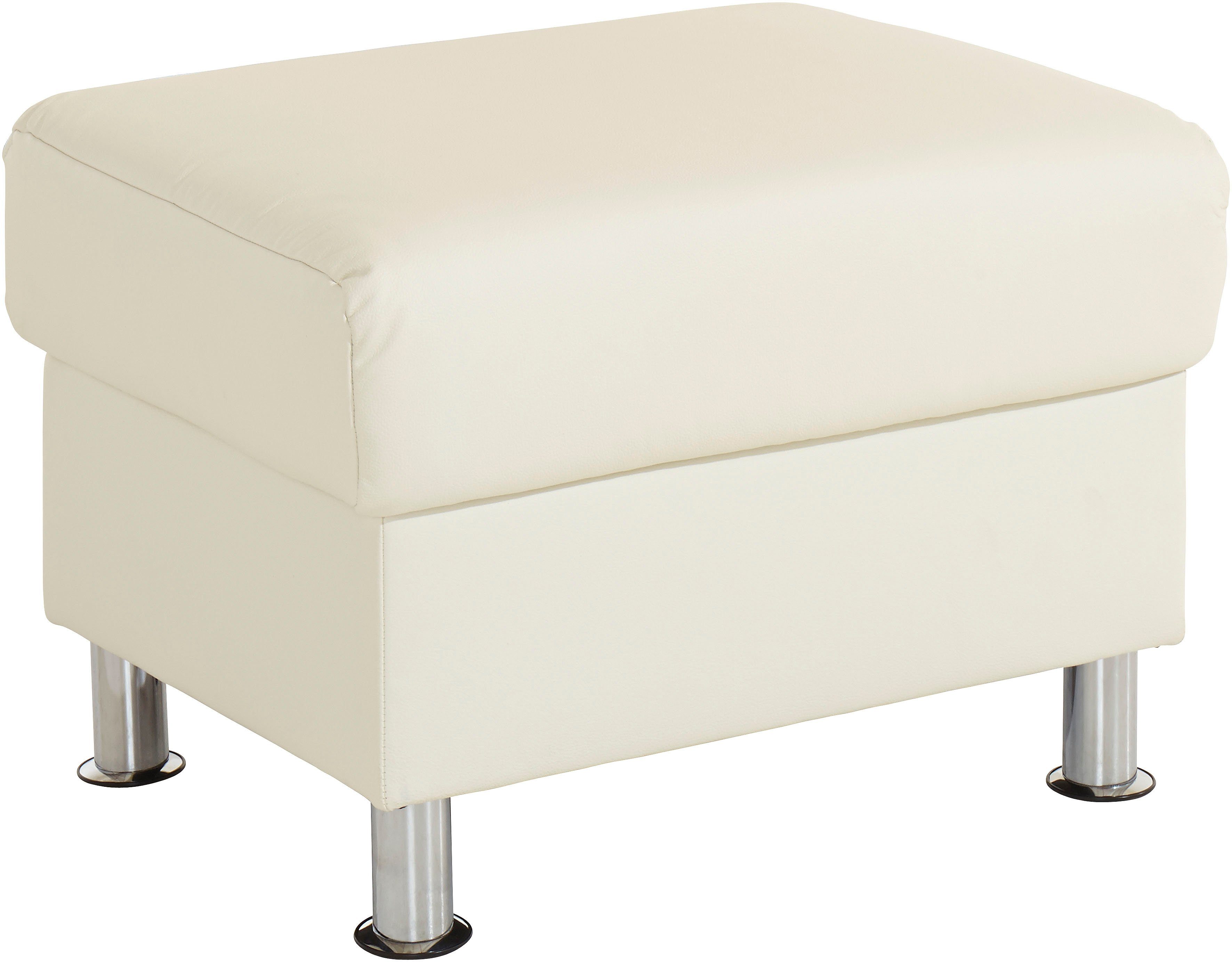 TRENDMANUFAKTUR Hocker Rondo, poef bij de serie, breedte 67 cm, chromen voeten Voetenbank optioneel met verenkern, in verschillende bekledingen bestelbaar