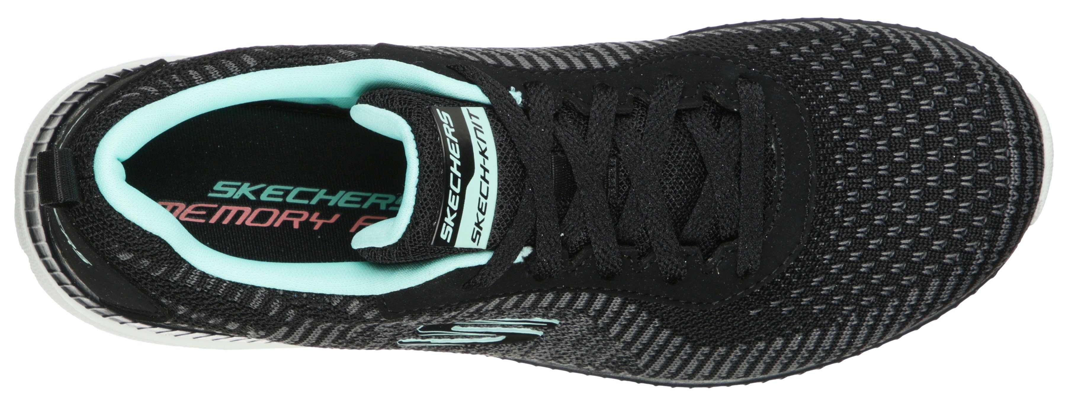 Skechers Sneakers BOUNTIFUL-PURIST in brei-look, vrijetijdsschoen, lage schoen, veterschoen