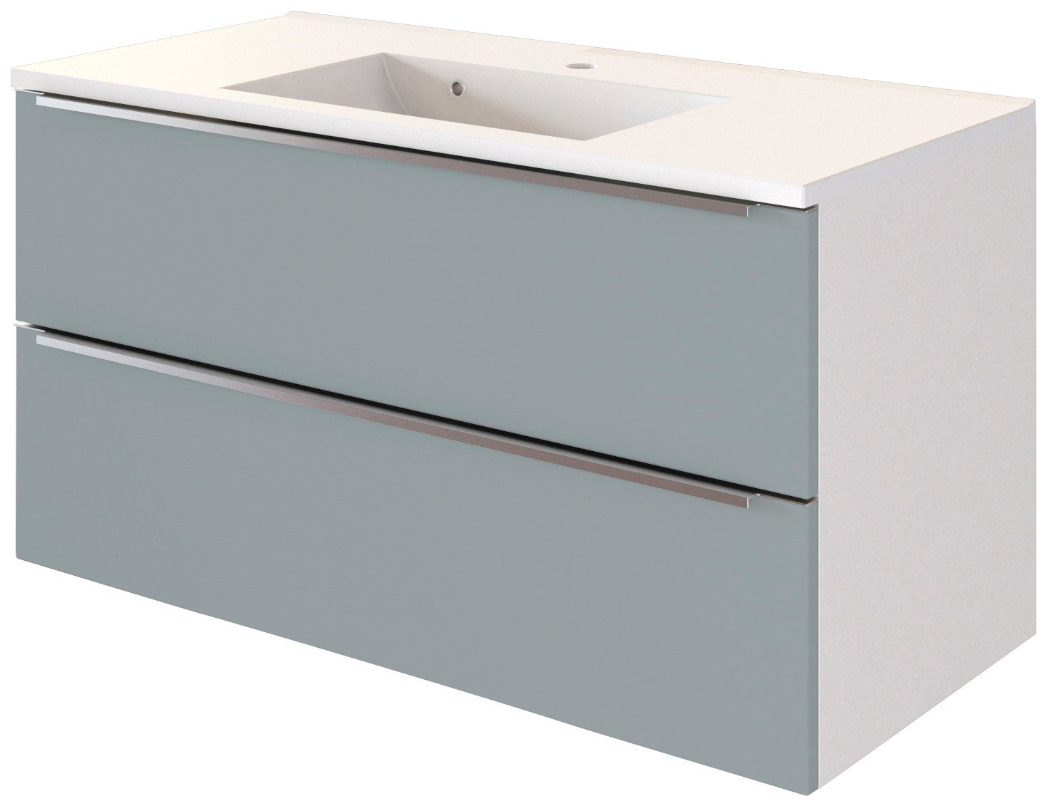welltime Wastafelonderkast Matera Breedte 100 cm wastafelmeubels groen