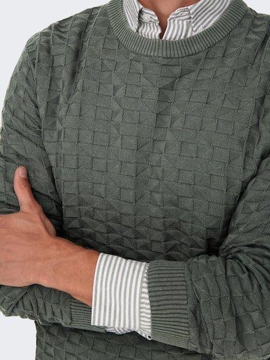 ONLY & SONS Trui met ronde hals ONSKALLE REG 12 STRUC CREW KNIT NOOS