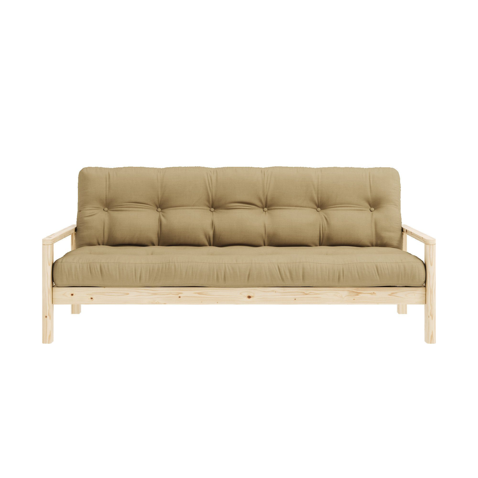 Karup Slaapbank Knob met futonmatras, verschillende kleuren, fsc-gecertificeerd, dennenhout beige, slaapbanken