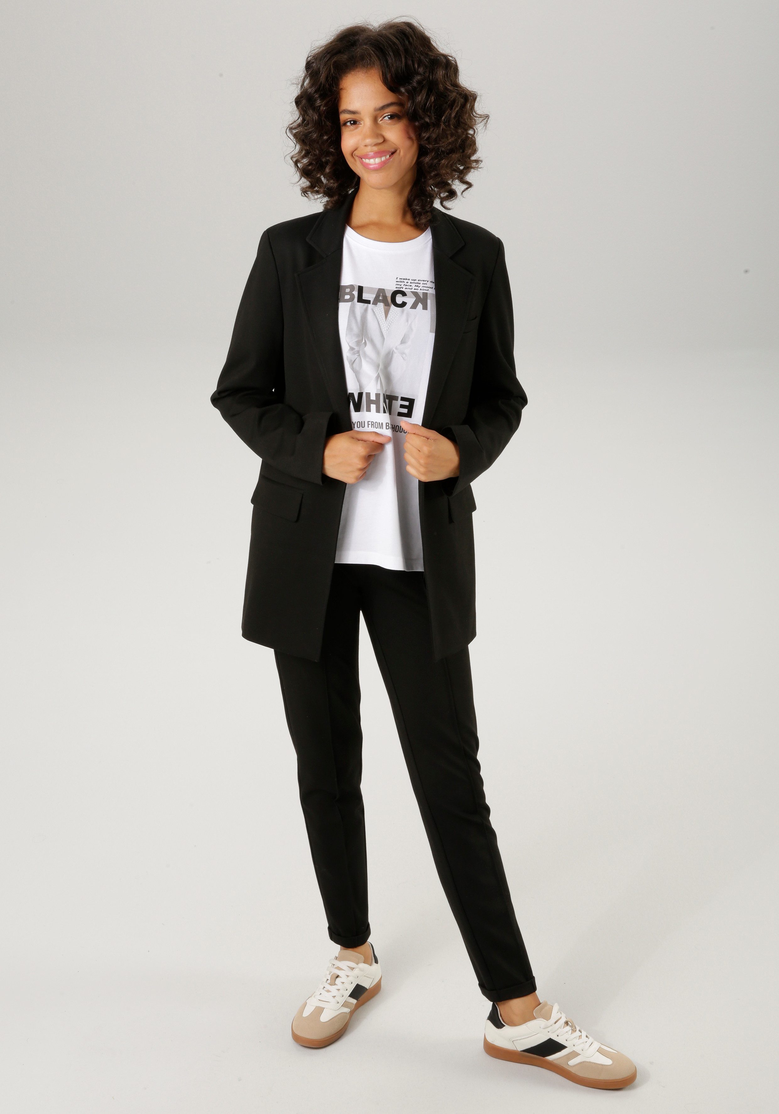 Aniston CASUAL Lange blazer met reverskraag