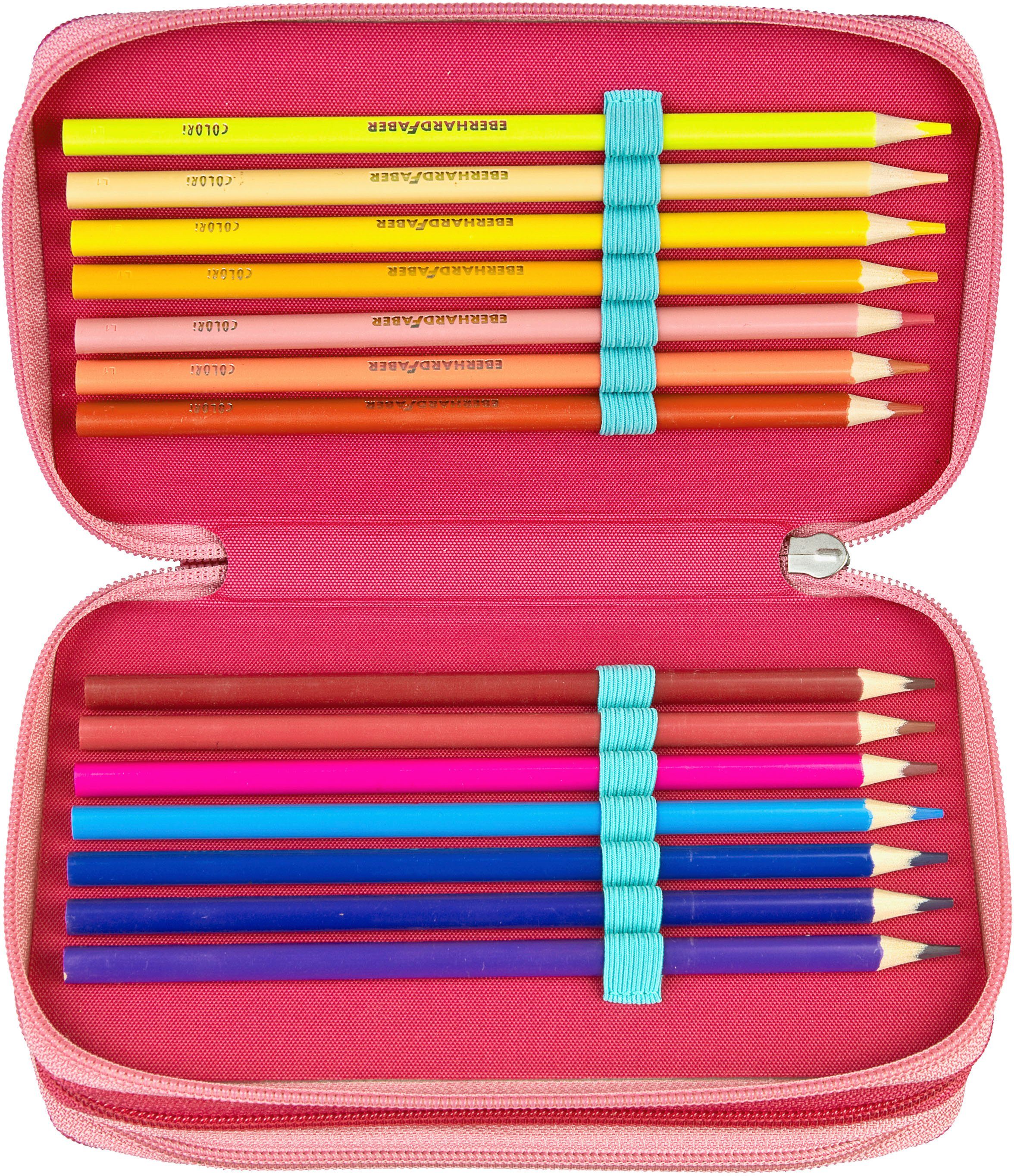 Scooli Etui Tripledecker, Bibi & Tina gevuld, inclusief geodriehoek