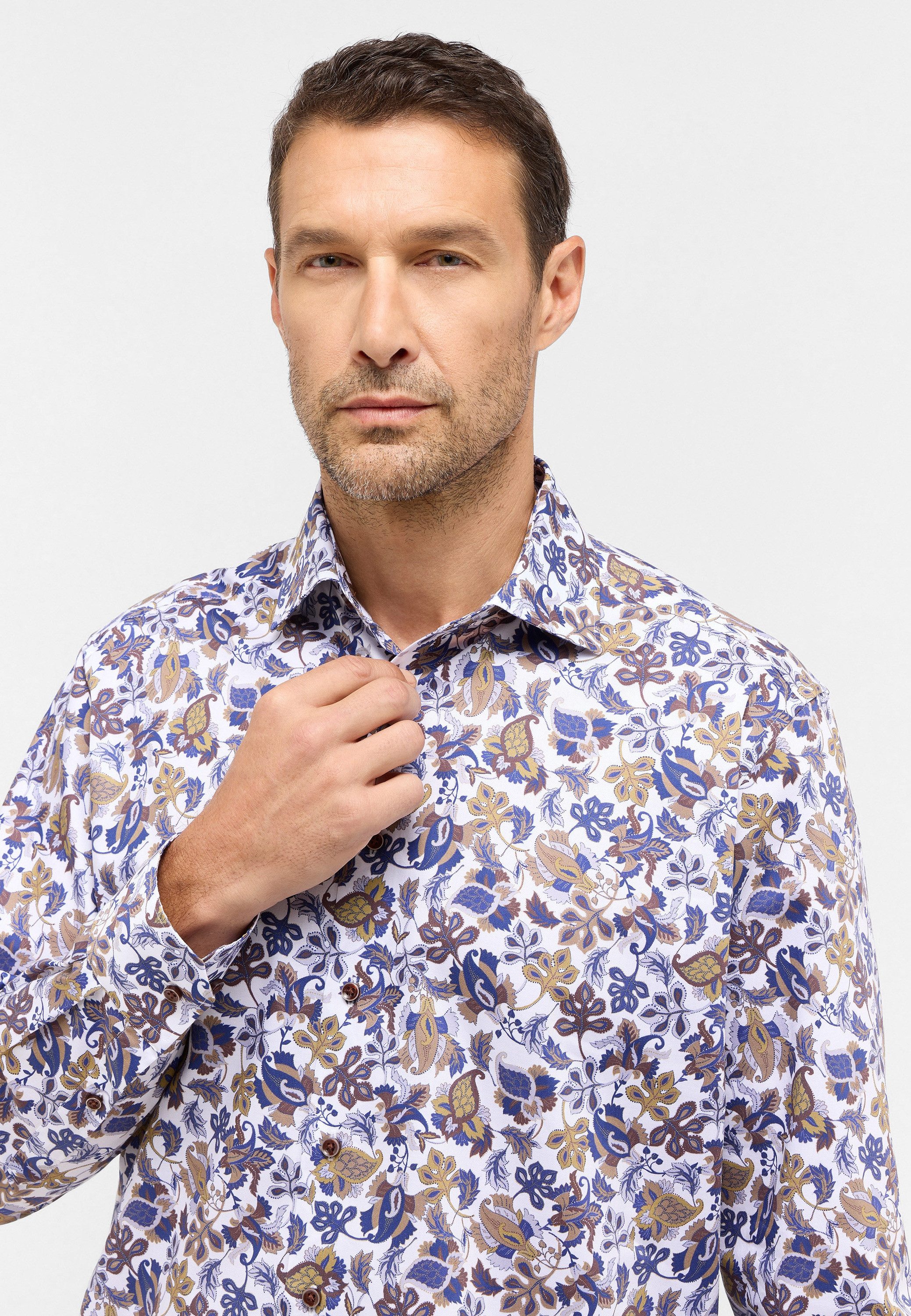 Eterna Overhemd met lange mouwen Comfort fit NON IRON (strijkvrij)